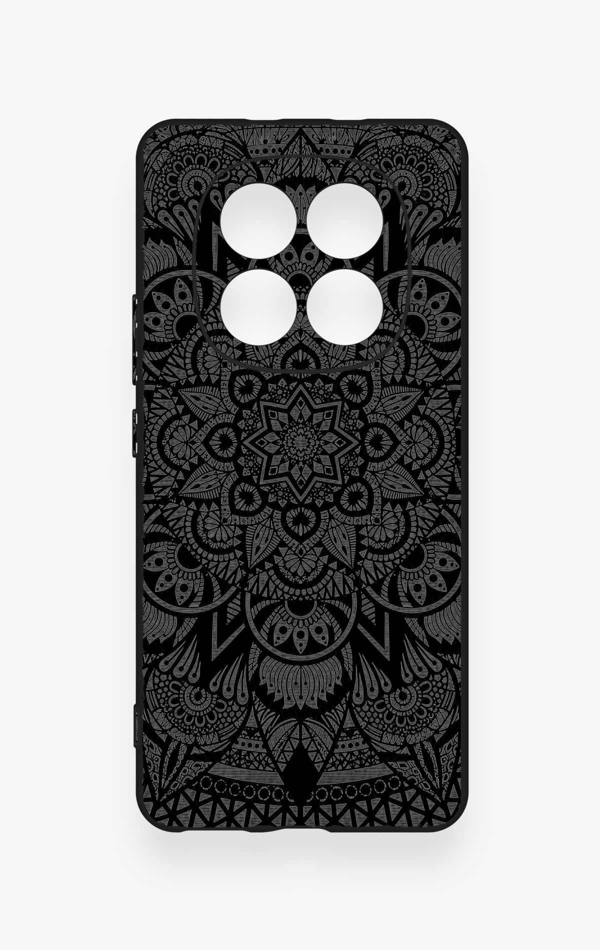 REDMİ NOTE 15 4G Uyumlu Siyah Beyaz Mandala Desenli Silikon Kılıf