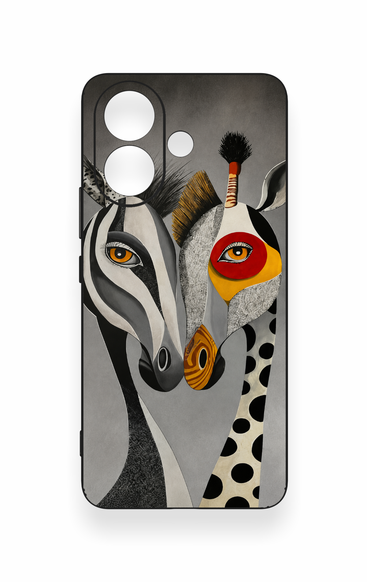 Vivo V60 Lite Uyumlu Zebra ve Zürafa Desenli Silikon Kılıf