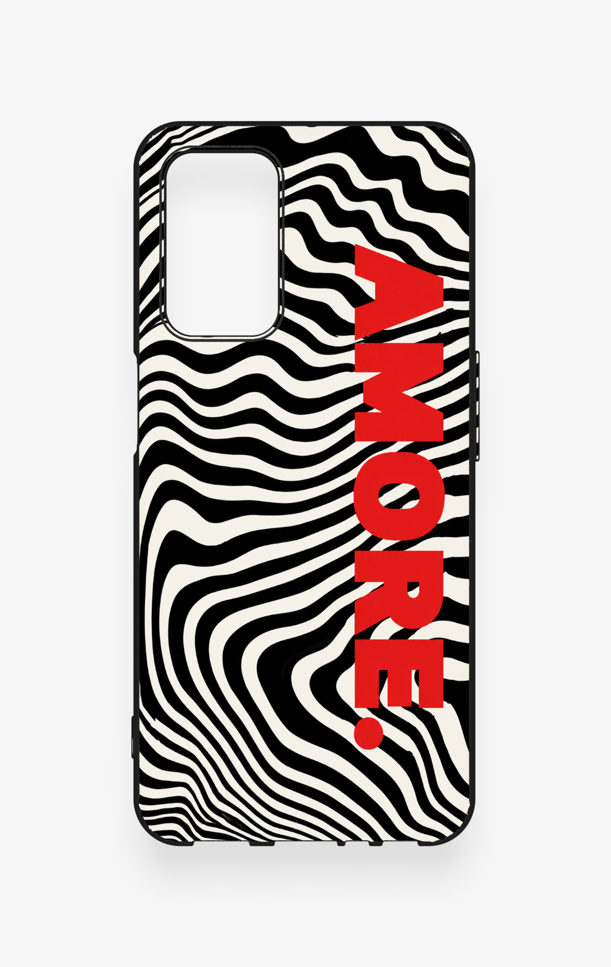 Oppo A55 Uyumlu Zebra Amore Desenli Silikon Kılıf