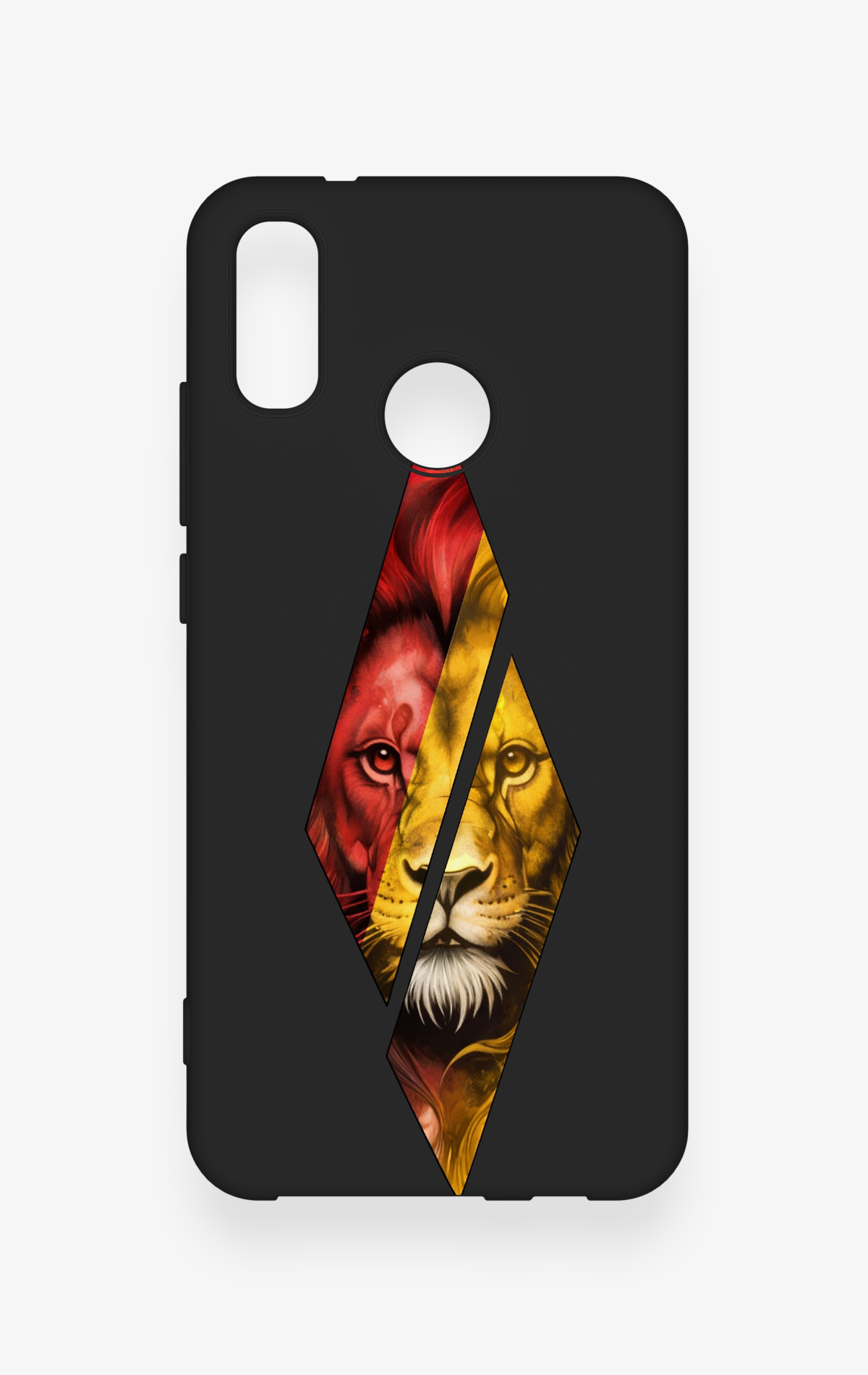 Huawei P20 Lite Uyumlu Kesik Aslan Desenli Silikon Kılıf