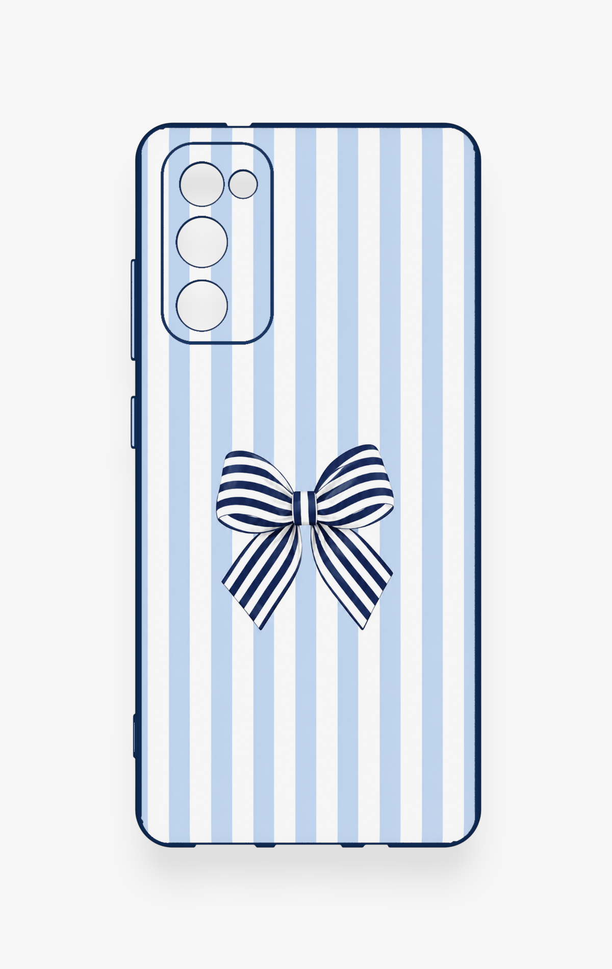 Samsung S20Fe Uyumlu Mavi Beyaz Kurdele Desenli Silikon Kılıf
