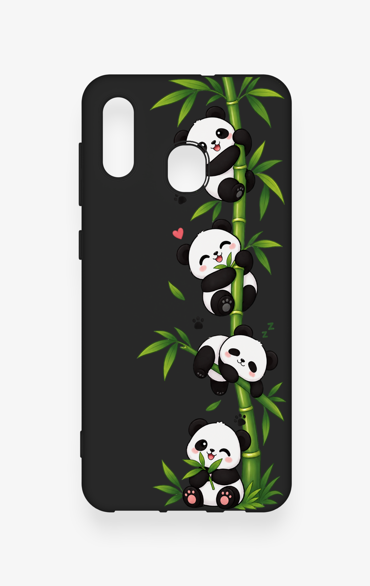 Samsung A20-A30 Uyumlu Sevimli Panda Bambu Desenli Silikon Kılıf
