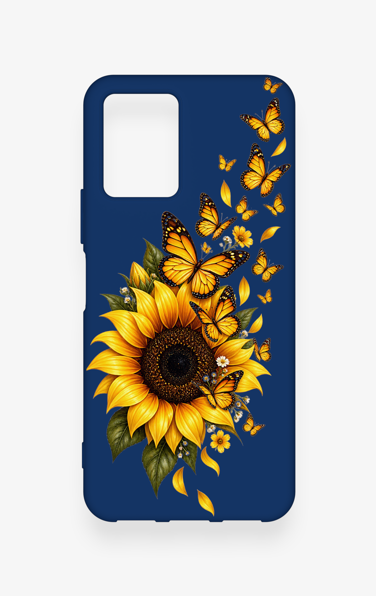 Vivo Y33S Uyumlu Ayçiçeği Desenli Silikon Kılıf
