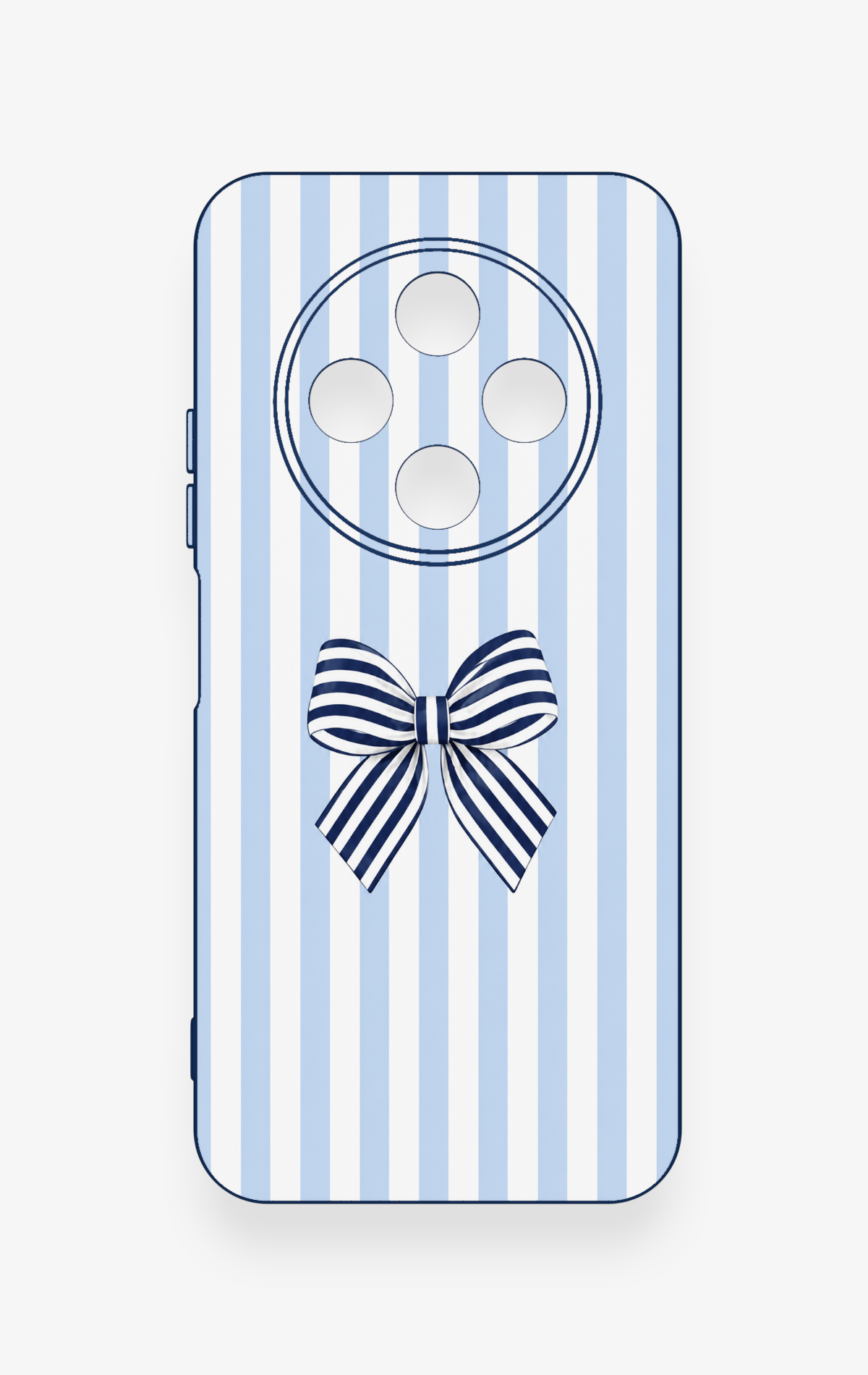 Tecno Spark 30C Uyumlu Mavi Beyaz Kurdele Desenli Silikon Kılıf