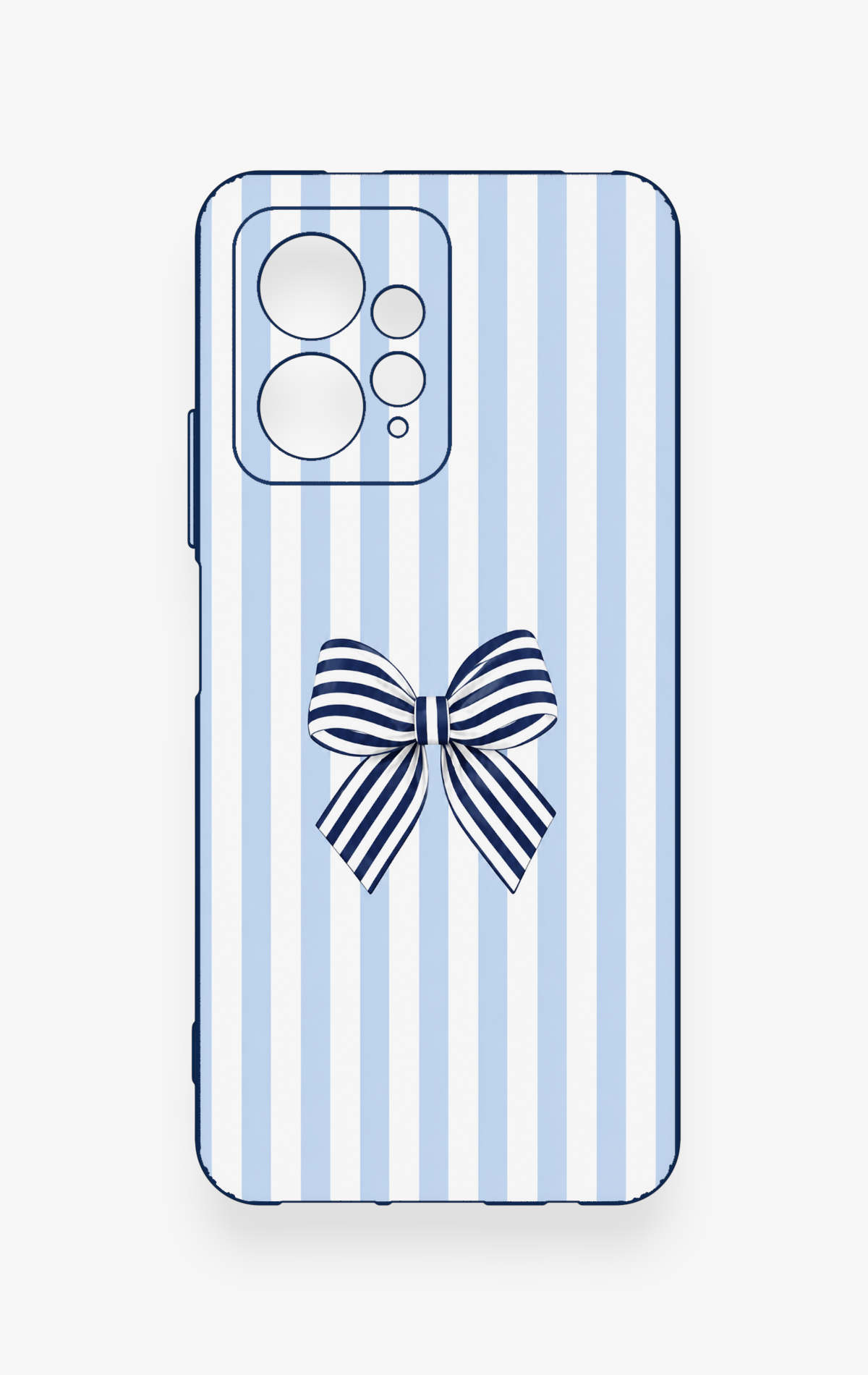 Redmi Note 12 4G Uyumlu Mavi Beyaz Kurdele Desenli Silikon Kılıf
