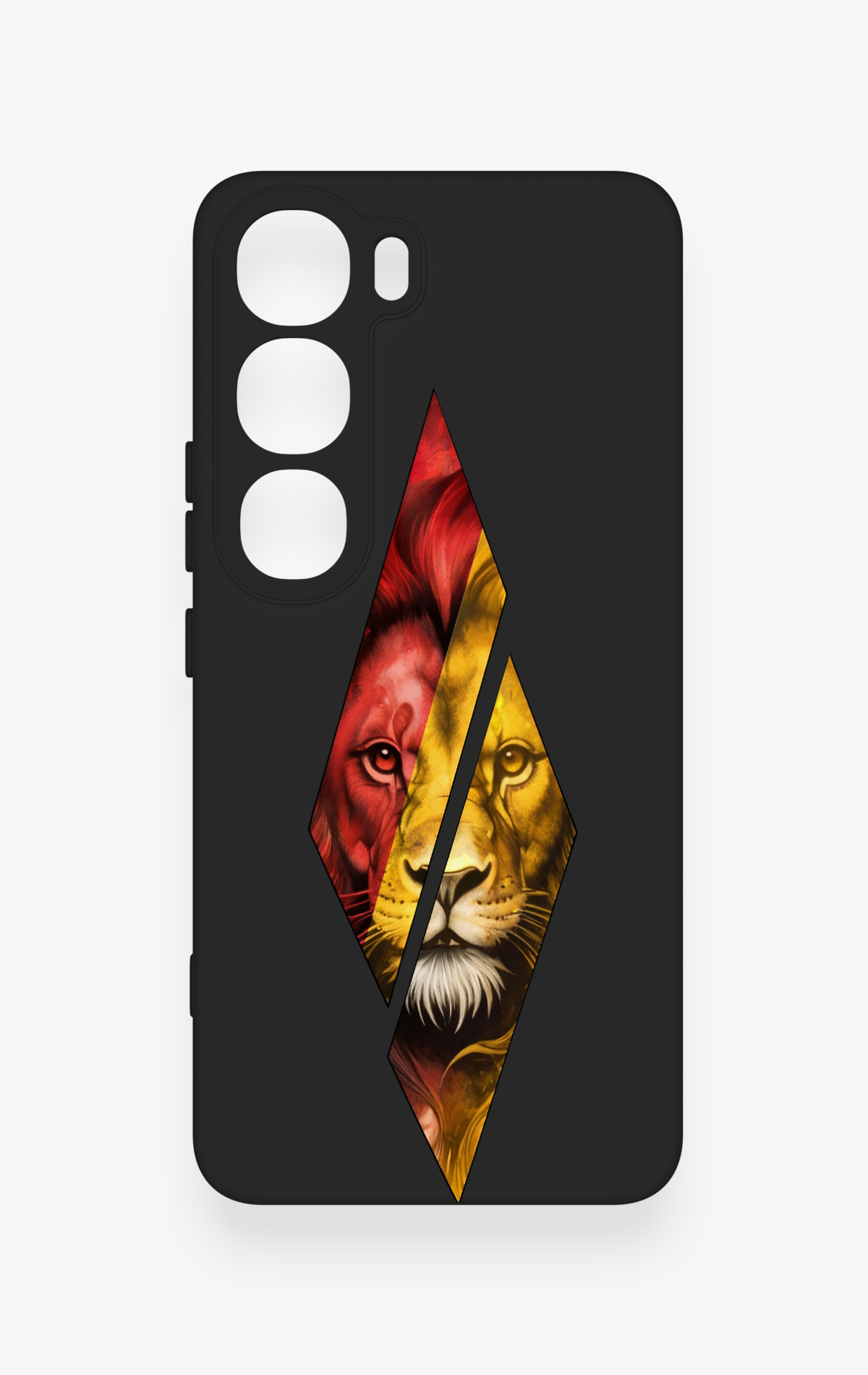 Vivo V40 Lite 5G Uyumlu Kesik Aslan Desenli Silikon Kılıf