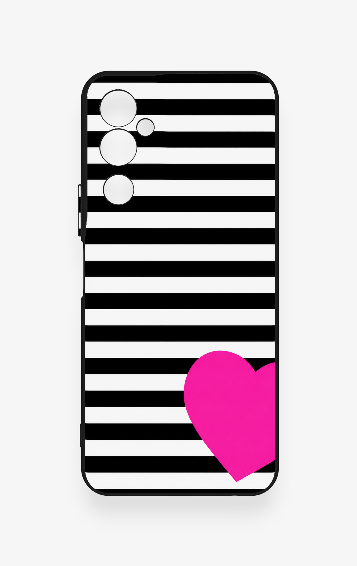 Tecno Pova Neo 2 Uyumlu Çizgili Kalp Desenli Silikon Kılıf