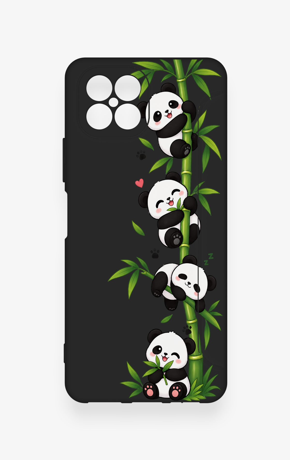 Omix X600 Uyumlu Sevimli Panda Bambu Desenli Silikon Kılıf