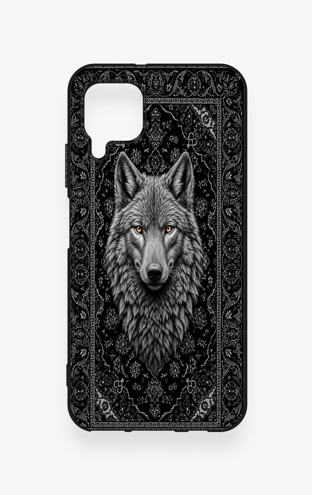 Huawei P40 Lite Uyumlu Etnik Kurt Desenli Silikon Kılıf