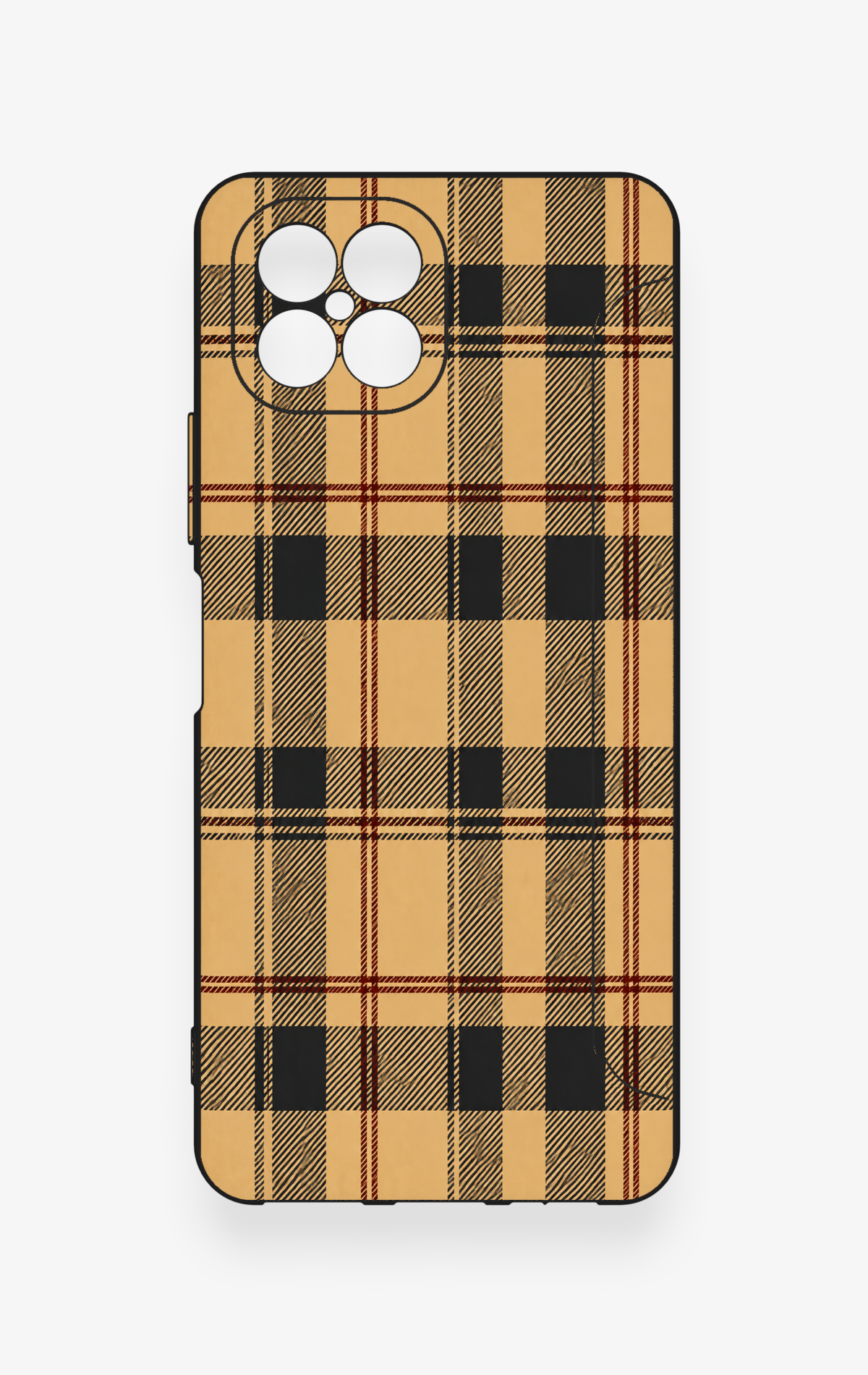 Omix X600 Uyumlu Burberry Ekose Desenli Silikon Kılıf