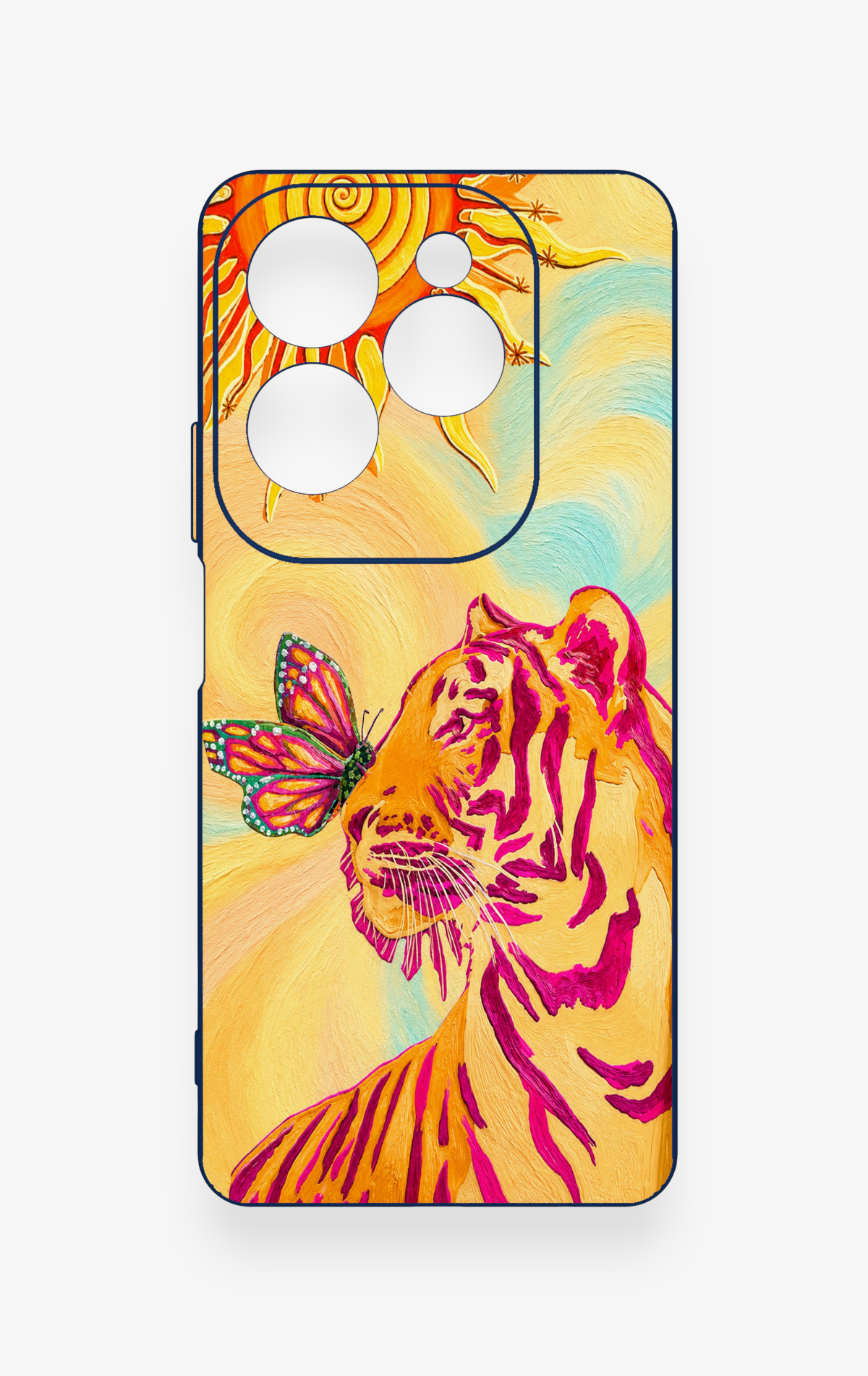 İnfinix Hot 40 Pro Uyumlu Güneşin Kaplanı Desenli Silikon Kılıf