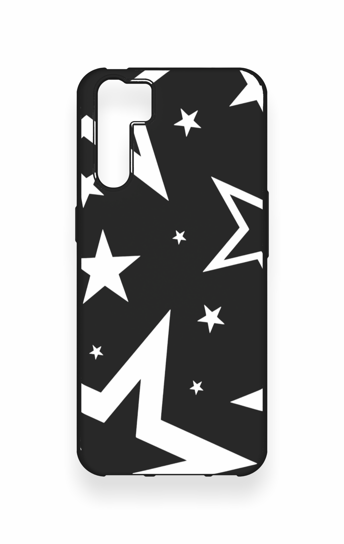 Oppo A91 Uyumlu Siyah Mega Star Desenli Silikon Kılıf