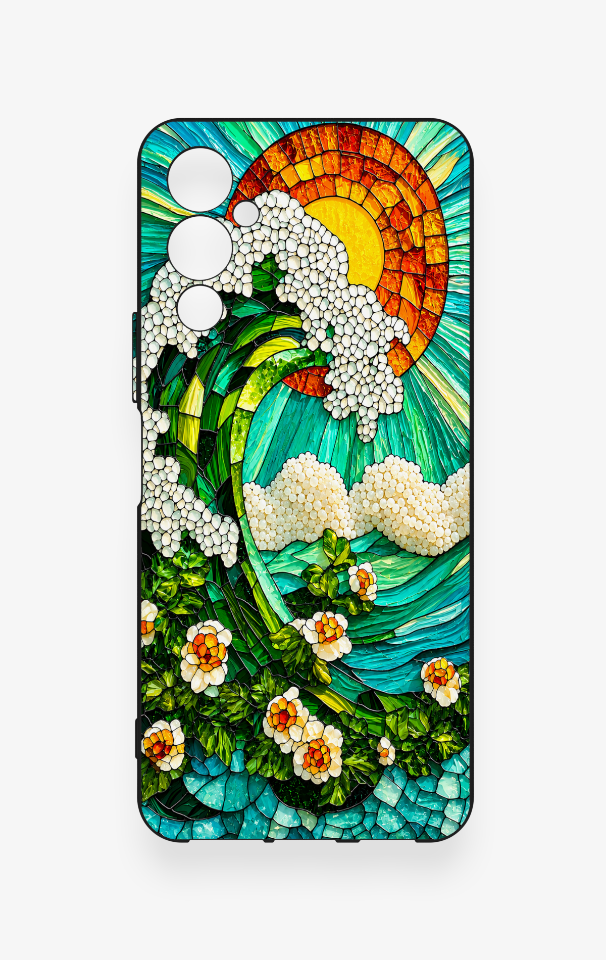 Tecno Pova Neo 4 Uyumlu Mozaik Okyanus Dalgası Desenli Silikon Kılıf