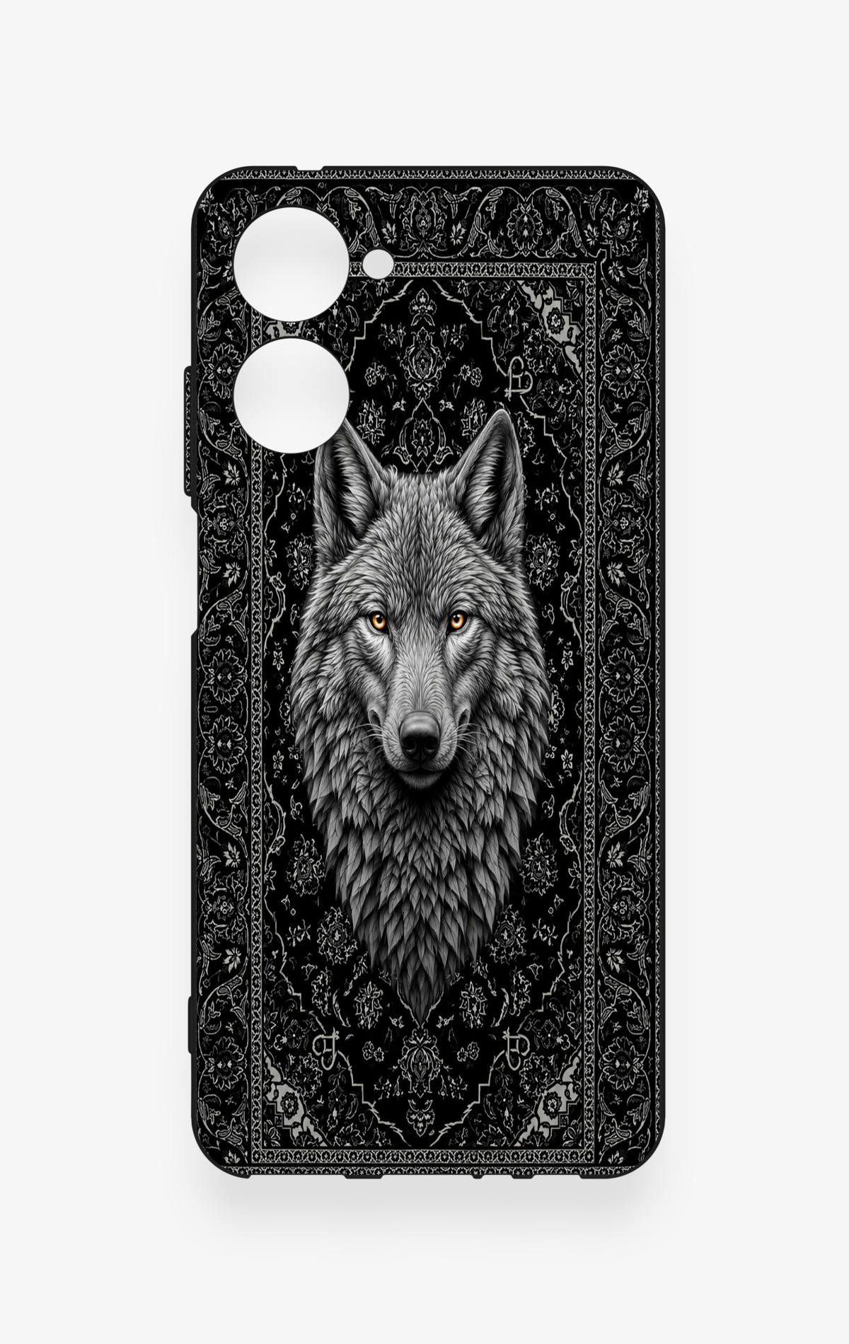 Realme 10 Uyumlu Etnik Kurt Desenli Silikon Kılıf