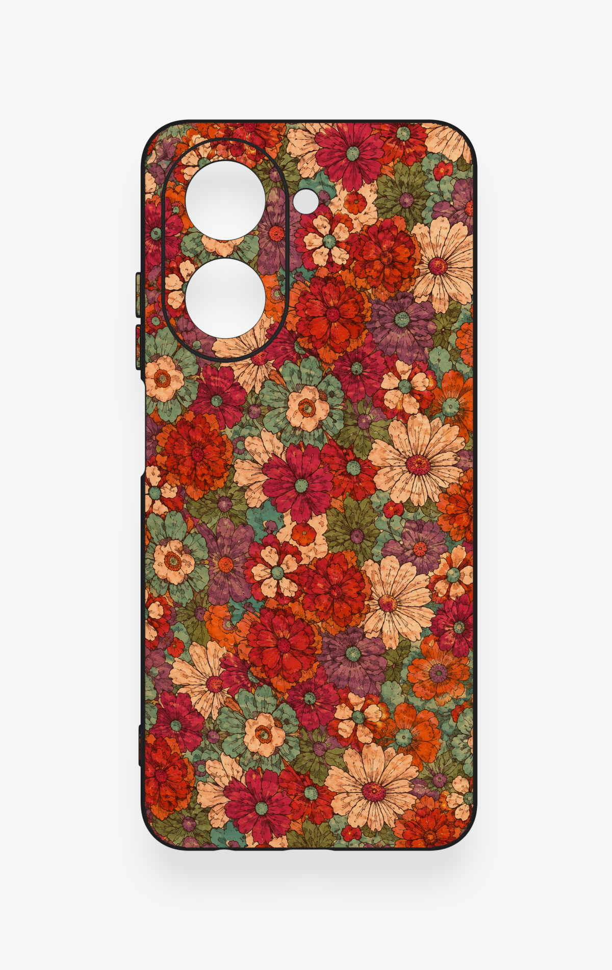Redmi A5 Uyumlu Pastel Çiçek Bahçesi Desenli Silikon Kılıf