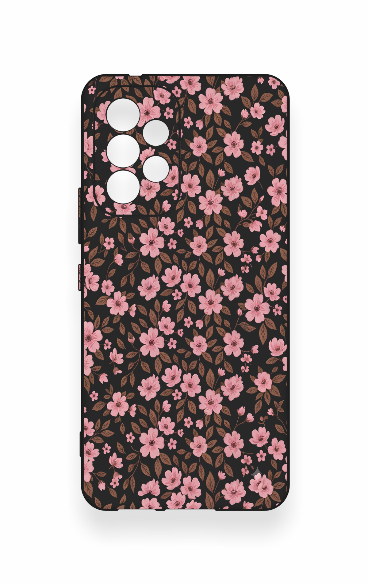 Samsung A53 Uyumlu Mini Pembe Çiçek Desenli Silikon Kılıf