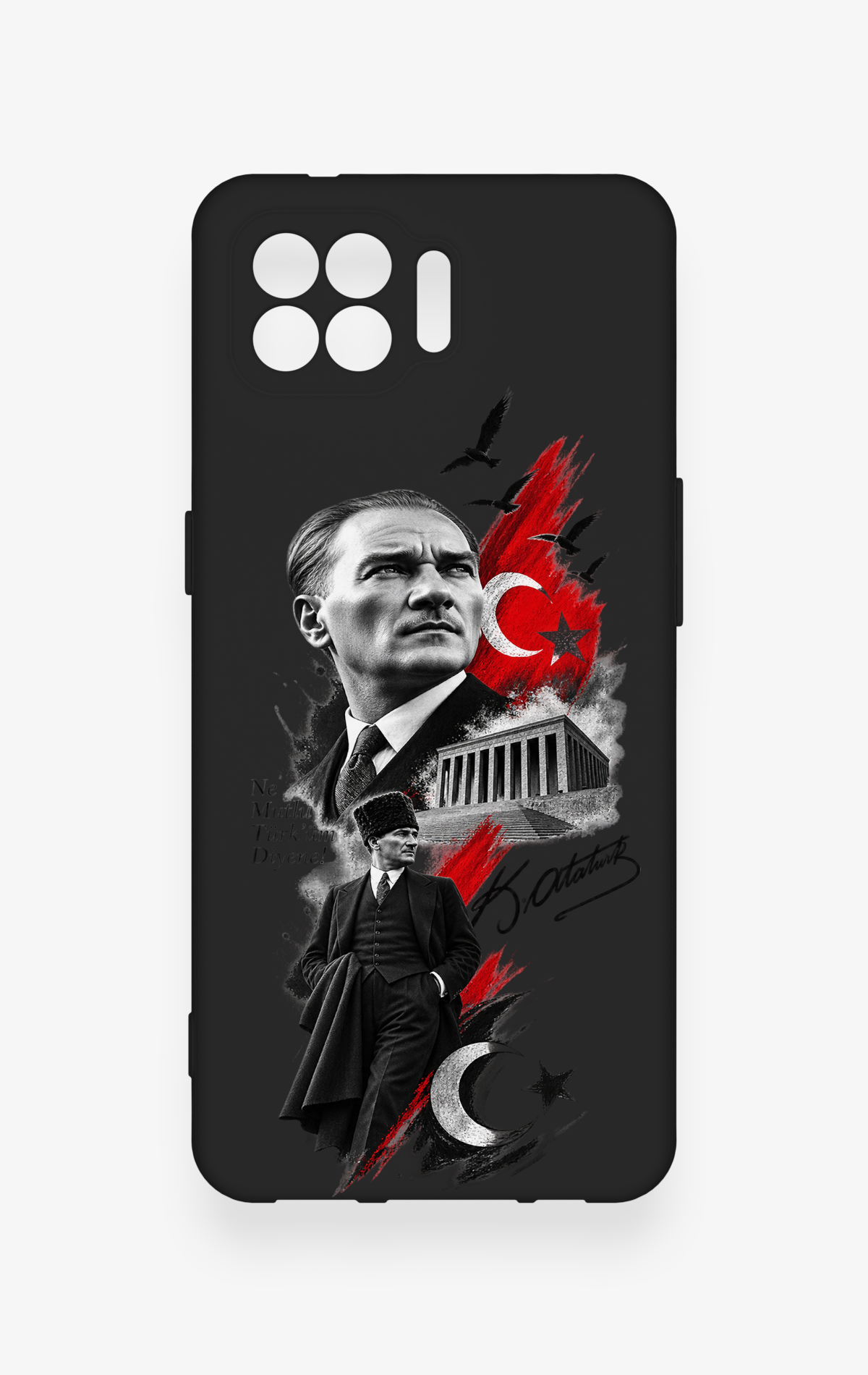 Oppo Reno 4 Lite Uyumlu Atatürk Anıtkabir Desenli Silikon Kılıf