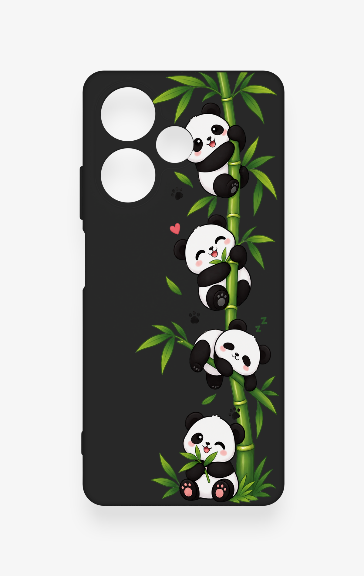 İnfinix Hot 30 Uyumlu Sevimli Panda Bambu Desenli Silikon Kılıf