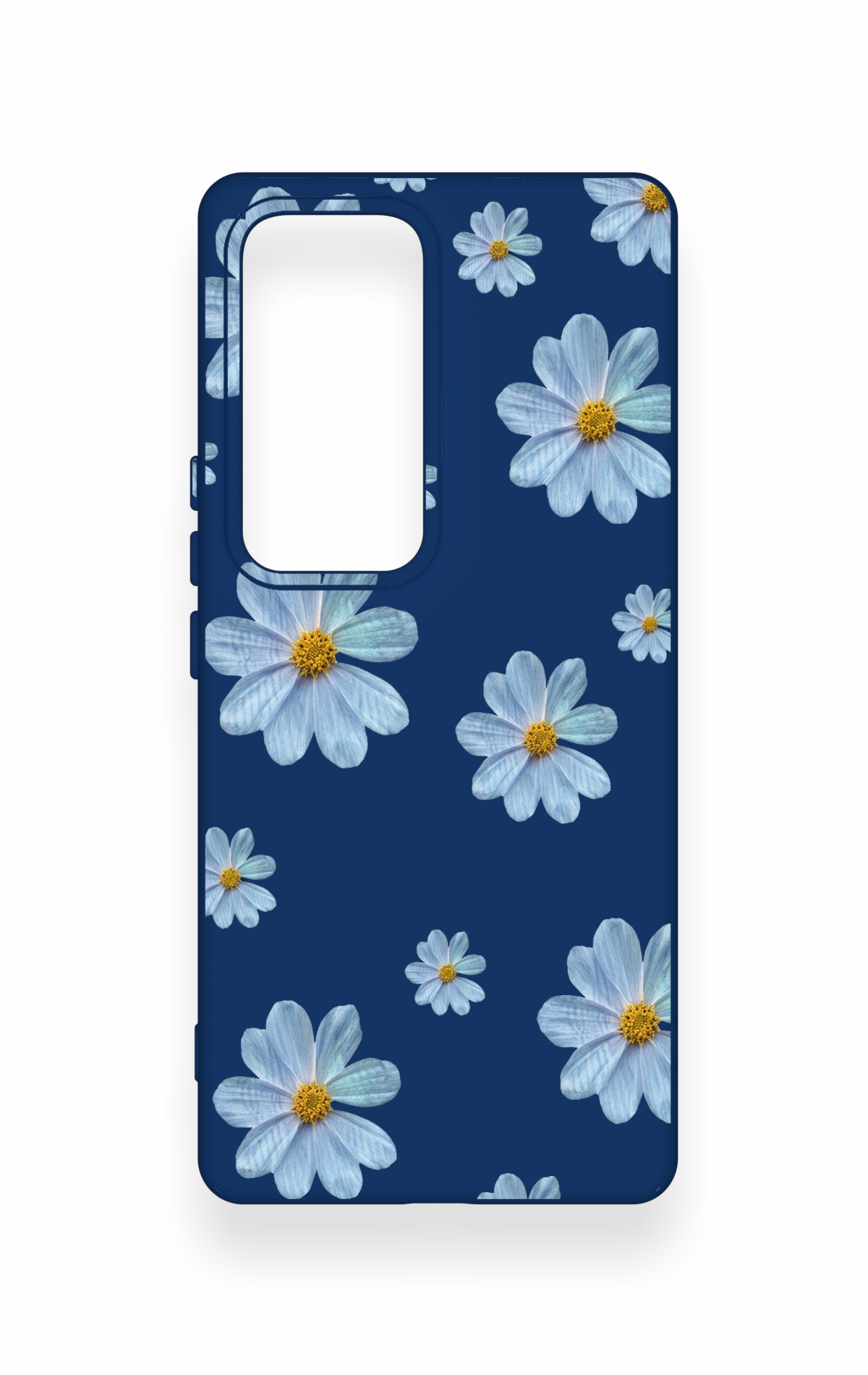 Vivo V30 Uyumlu Mavi Papatya Desenli Silikon Kılıf