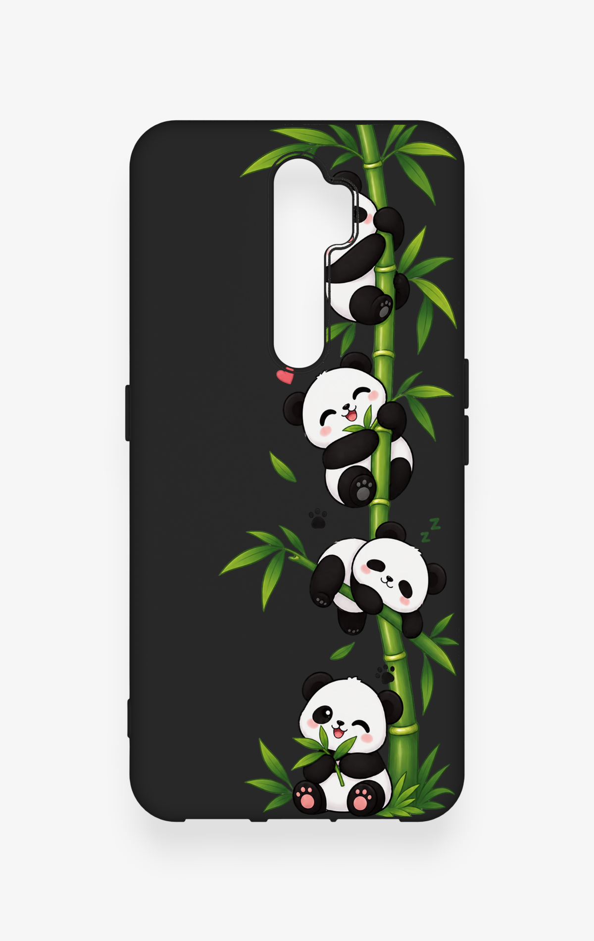 Oppo A5 2020 Uyumlu Sevimli Panda Bambu Desenli Silikon Kılıf