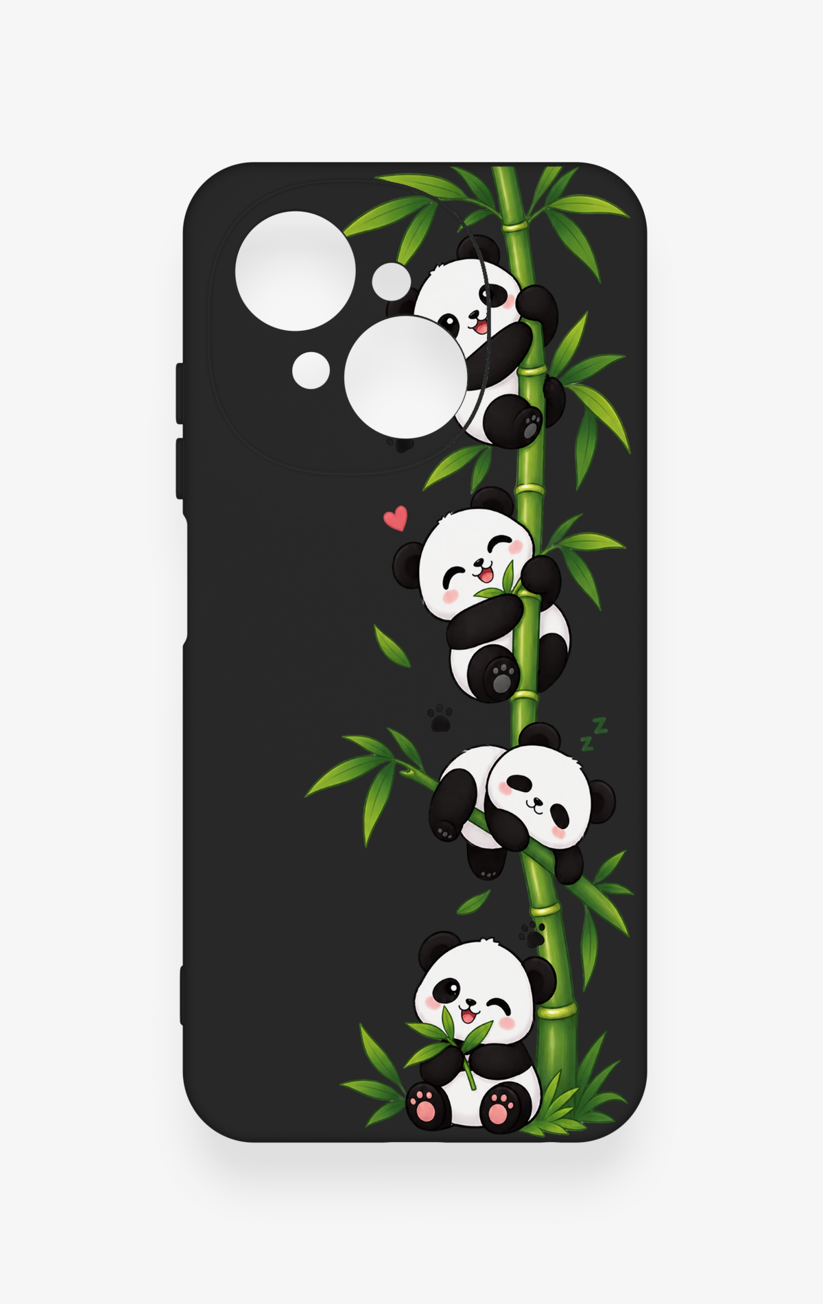 Tecno Spark Go1 Uyumlu Sevimli Panda Bambu Desenli Silikon Kılıf