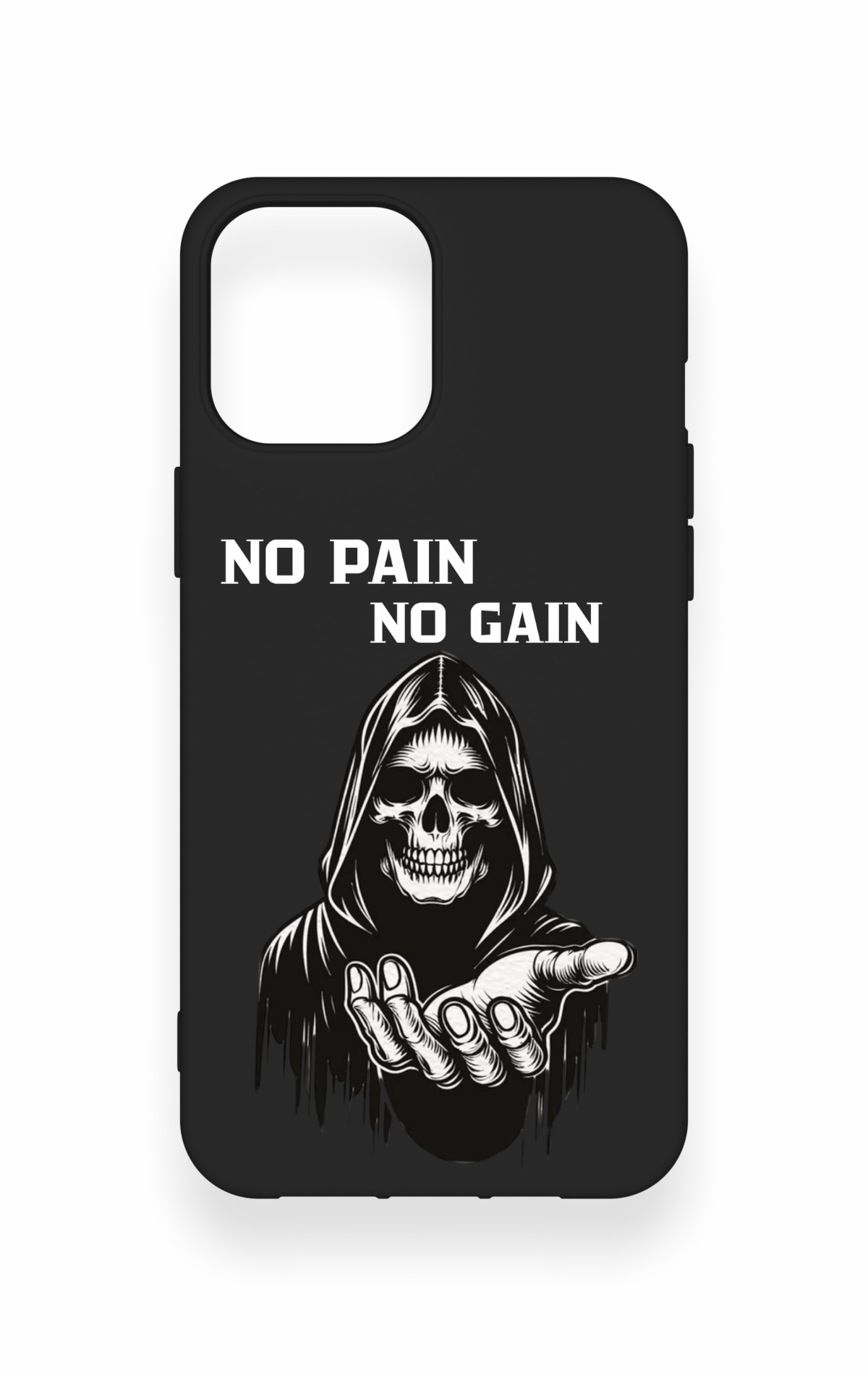 iPhone 12 Pro Max Uyumlu No Pain No Gain Desenli Silikon Kılıf