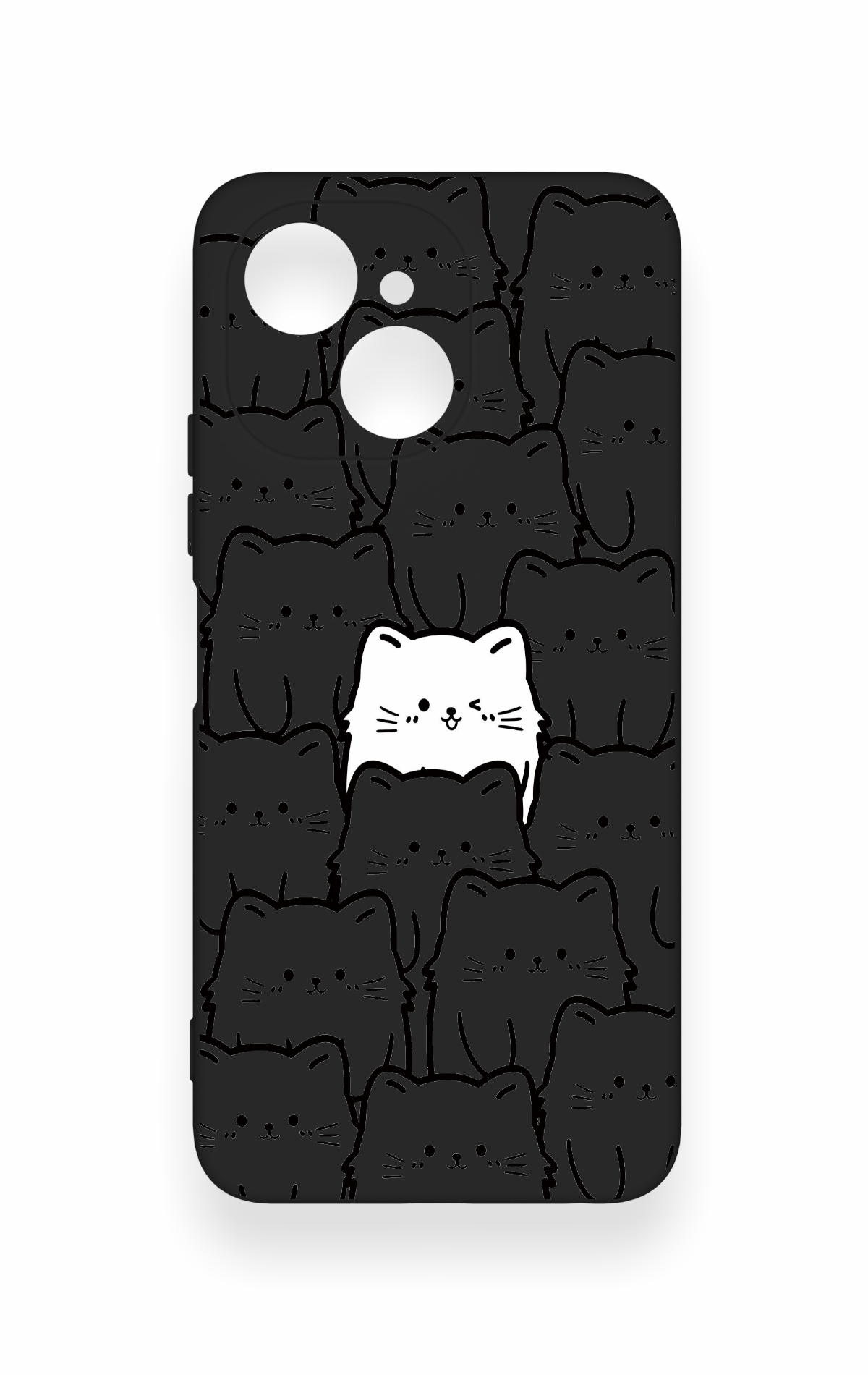 Tecno Spark 40C Uyumlu Many Cats Desenli Silikon Kılıf