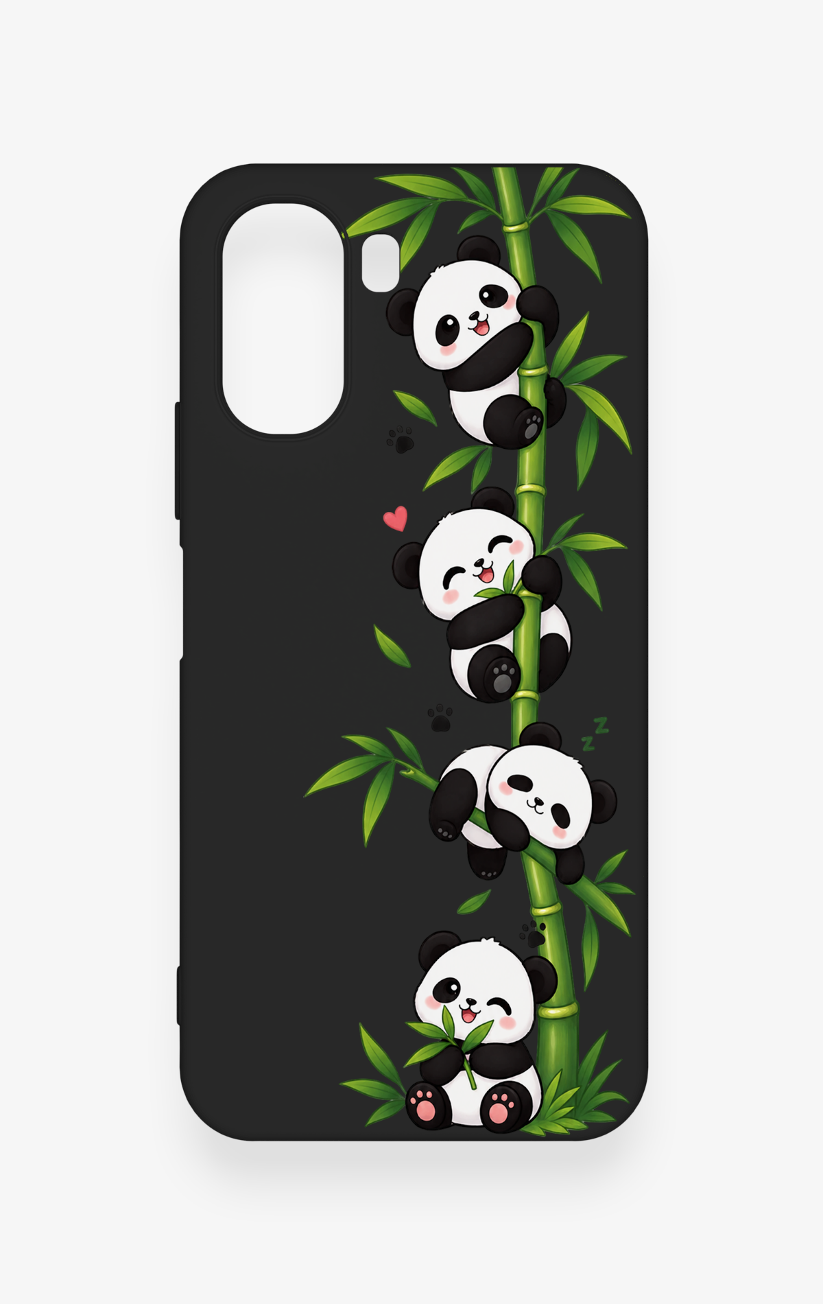 Oppo A6T Uyumlu Sevimli Panda Bambu Desenli Silikon Kılıf