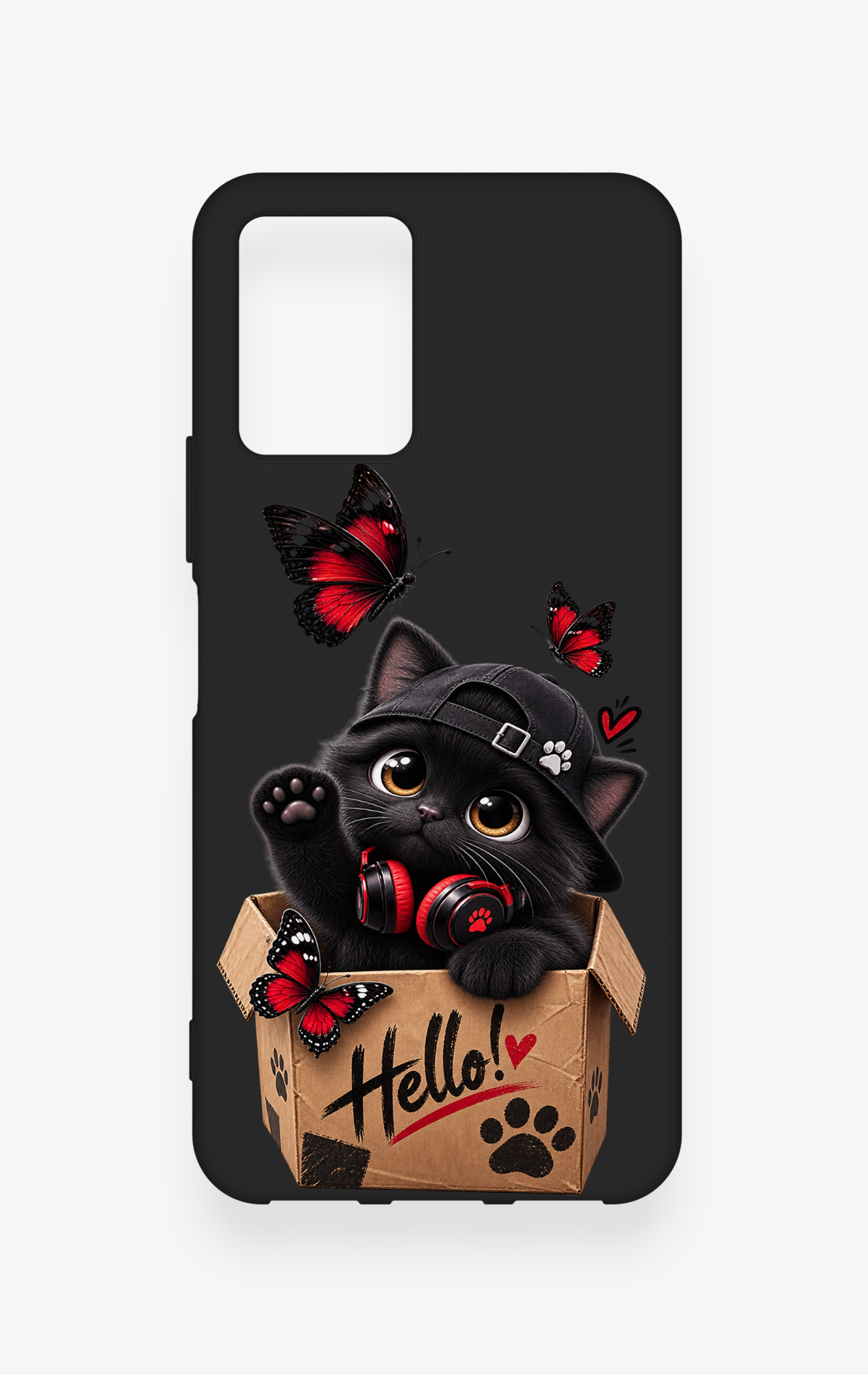 Vivo Y33S Uyumlu Hello Cat Desenli Silikon Kılıf