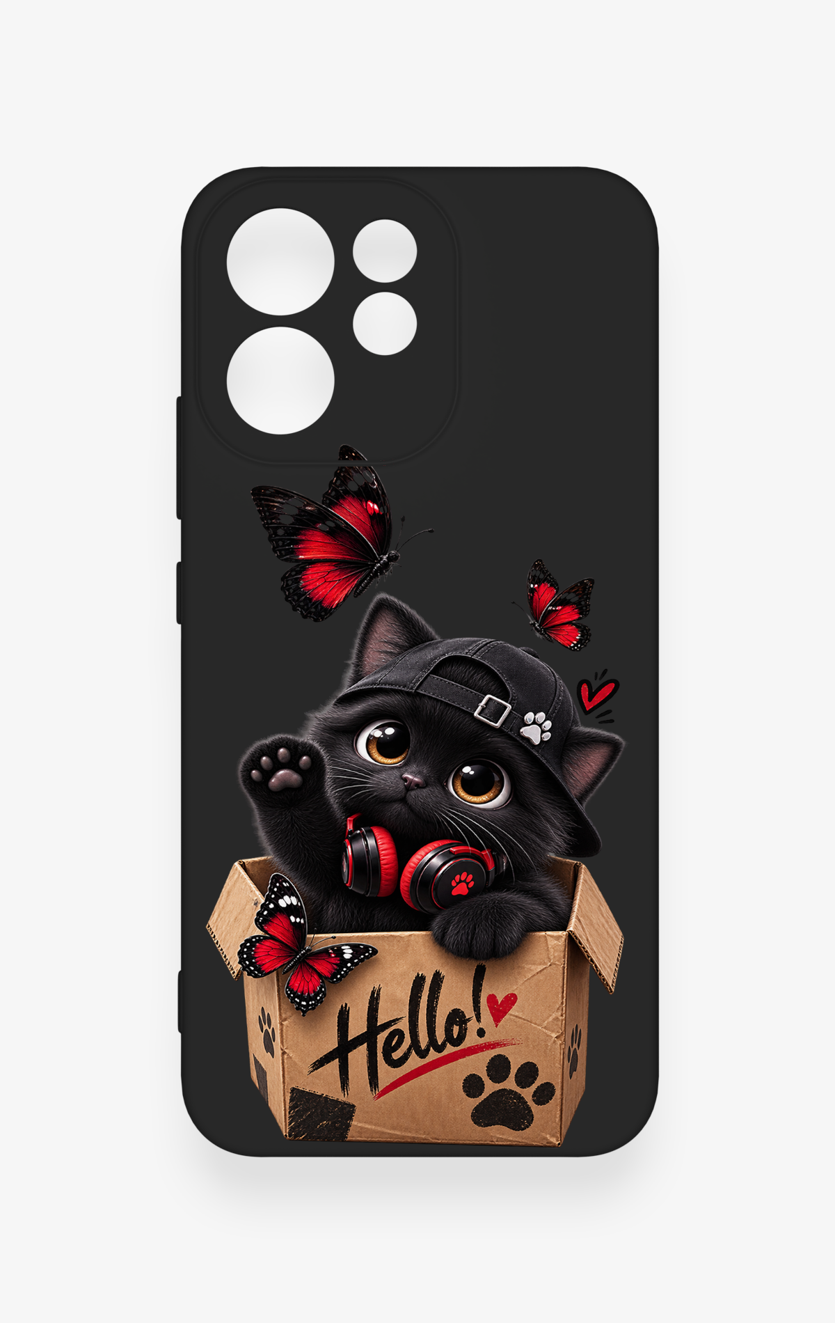 Oppo Reno 15F Uyumlu Hello Cat Desenli Silikon Kılıf