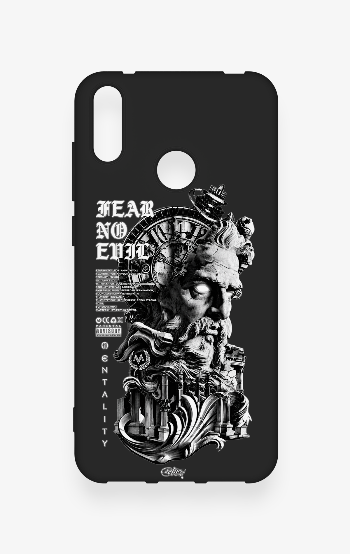 Huawei Y7 2019 Uyumlu Fear No Evil Desenli Silikon Kılıf