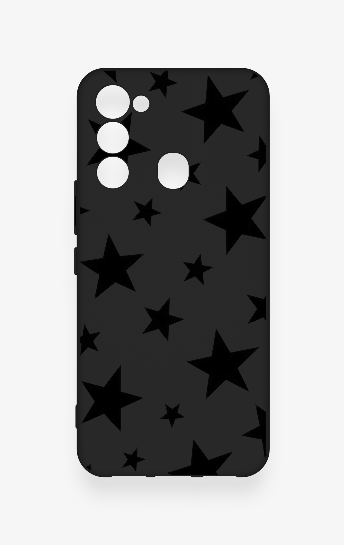 Tecno Spark 8C Uyumlu Siyah Star Desenli Silikon Kılıf