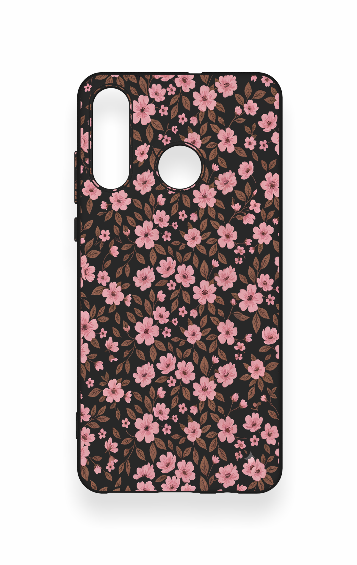 Huawei P30 Lite Uyumlu Mini Pembe Çiçek Desenli Silikon Kılıf