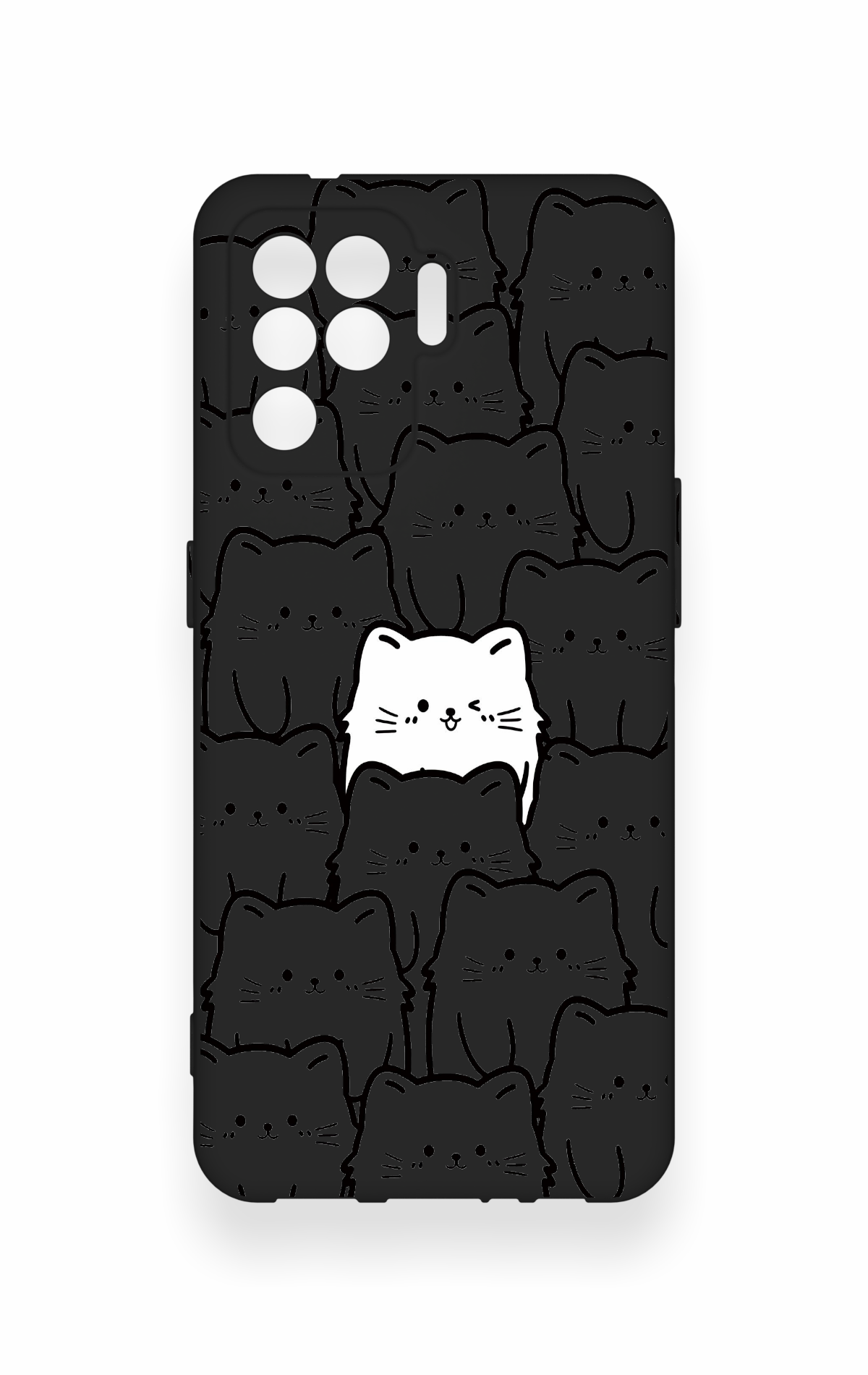 Oppo Reno 5 Lite Uyumlu Many Cats Desenli Silikon Kılıf