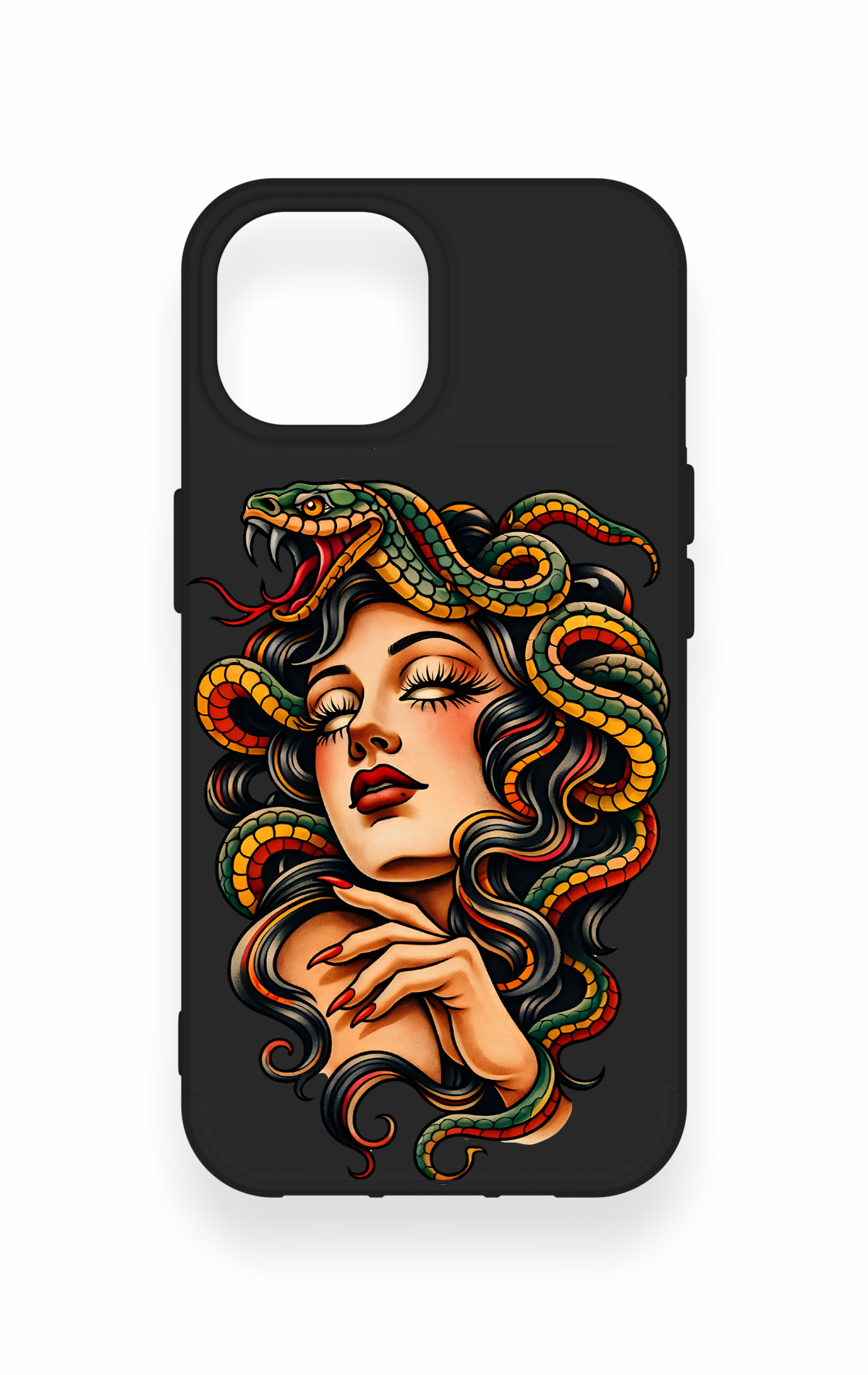 iPhone 15 Uyumlu Medusa Desenli Silikon Kılıf
