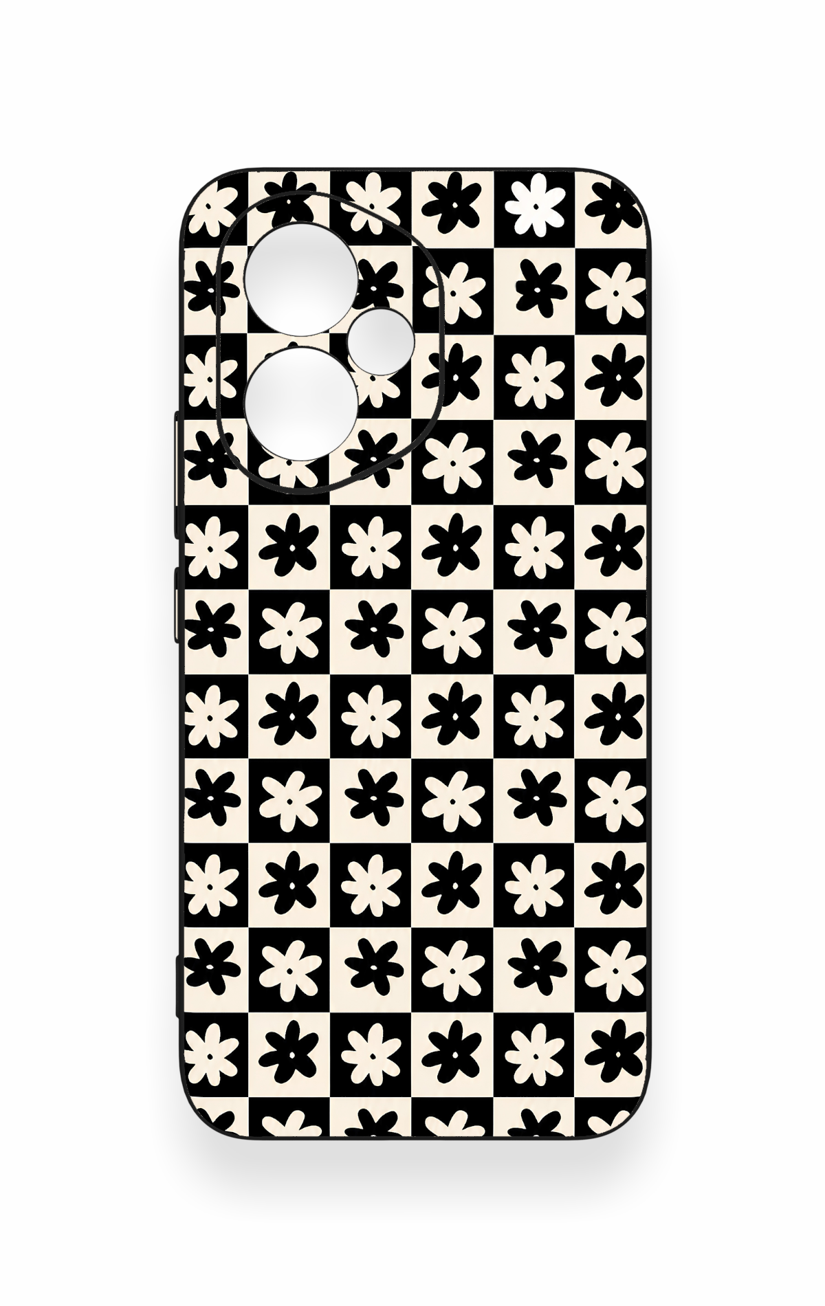 Honor 400 Uyumlu Çiçek Motifli Dama Desenli Silikon Kılıf