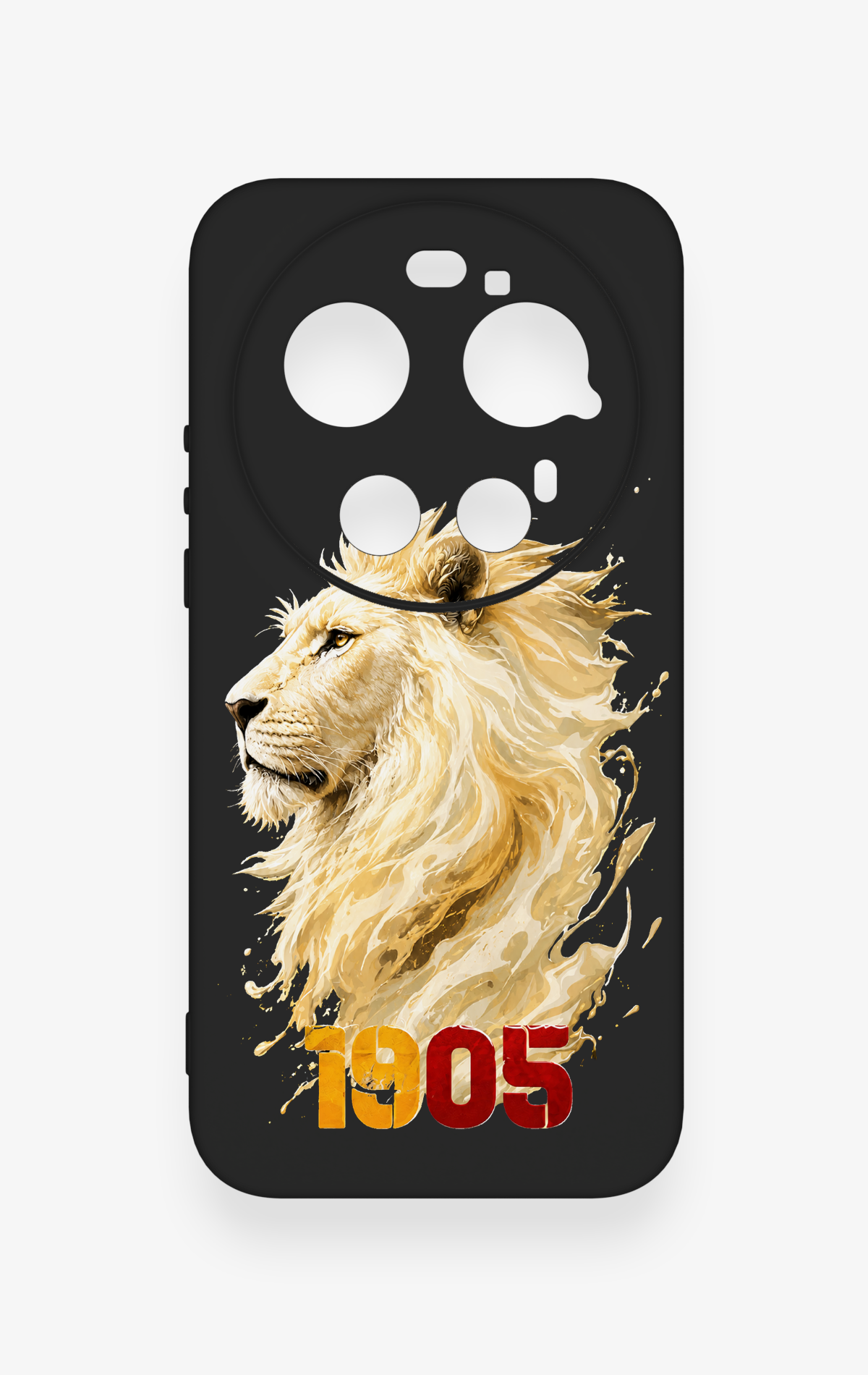 Mi 17 Ultra Uyumlu Sarı Kırmızı 1905 Aslan Desenli Silikon Kılıf