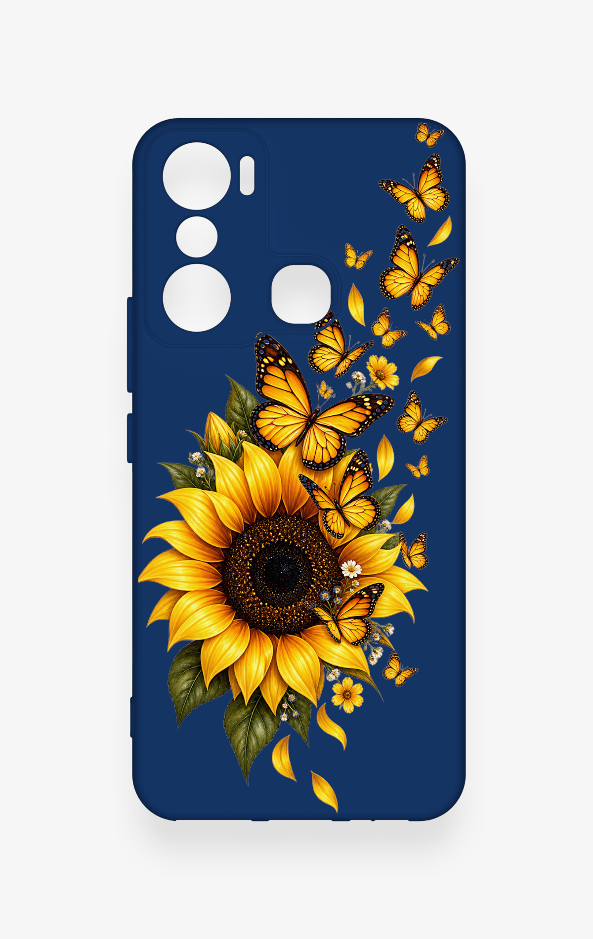 İnfinix Hot 20i Uyumlu Ayçiçeği Desenli Silikon Kılıf