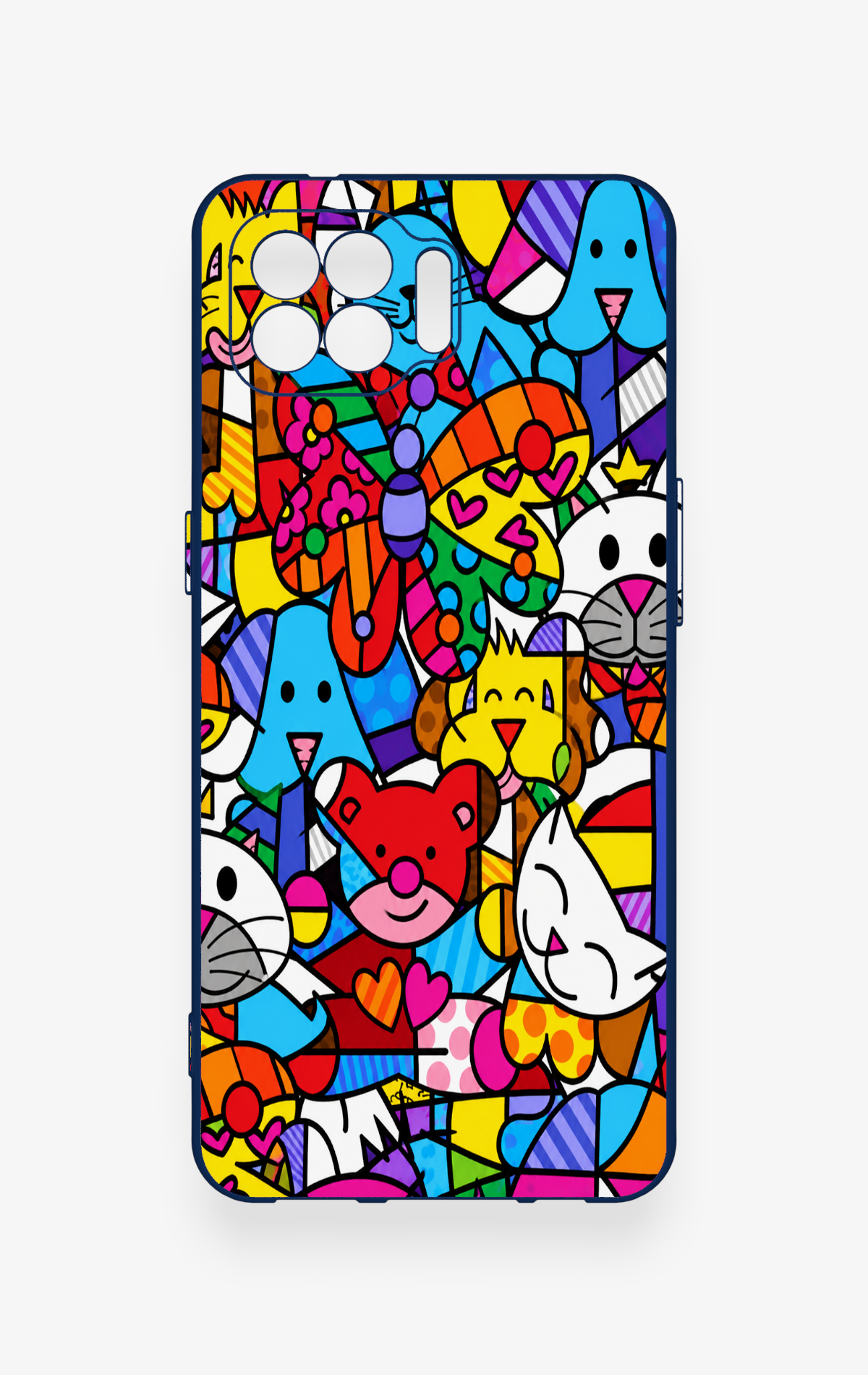 Oppo Reno 4 Lite Uyumlu Britto Garden Desenli Silikon Kılıf
