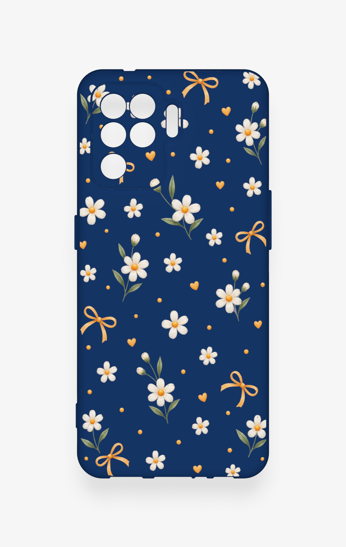 Oppo Reno 5 Lite Uyumlu Papatya Fiyonk Desenli Silikon Kılıf