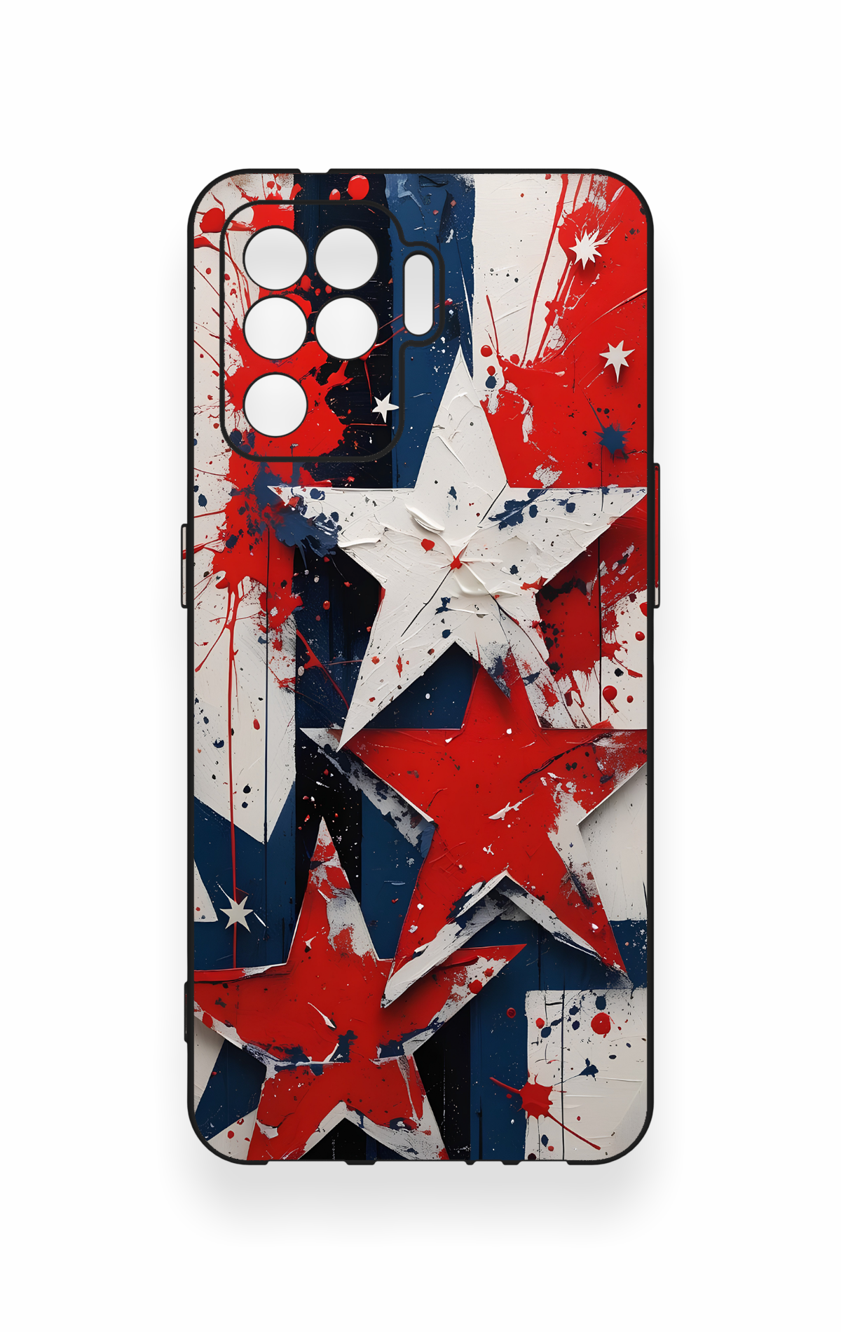 Oppo Reno 5 Lite Uyumlu Star Flag Desenli Silikon Kılıf