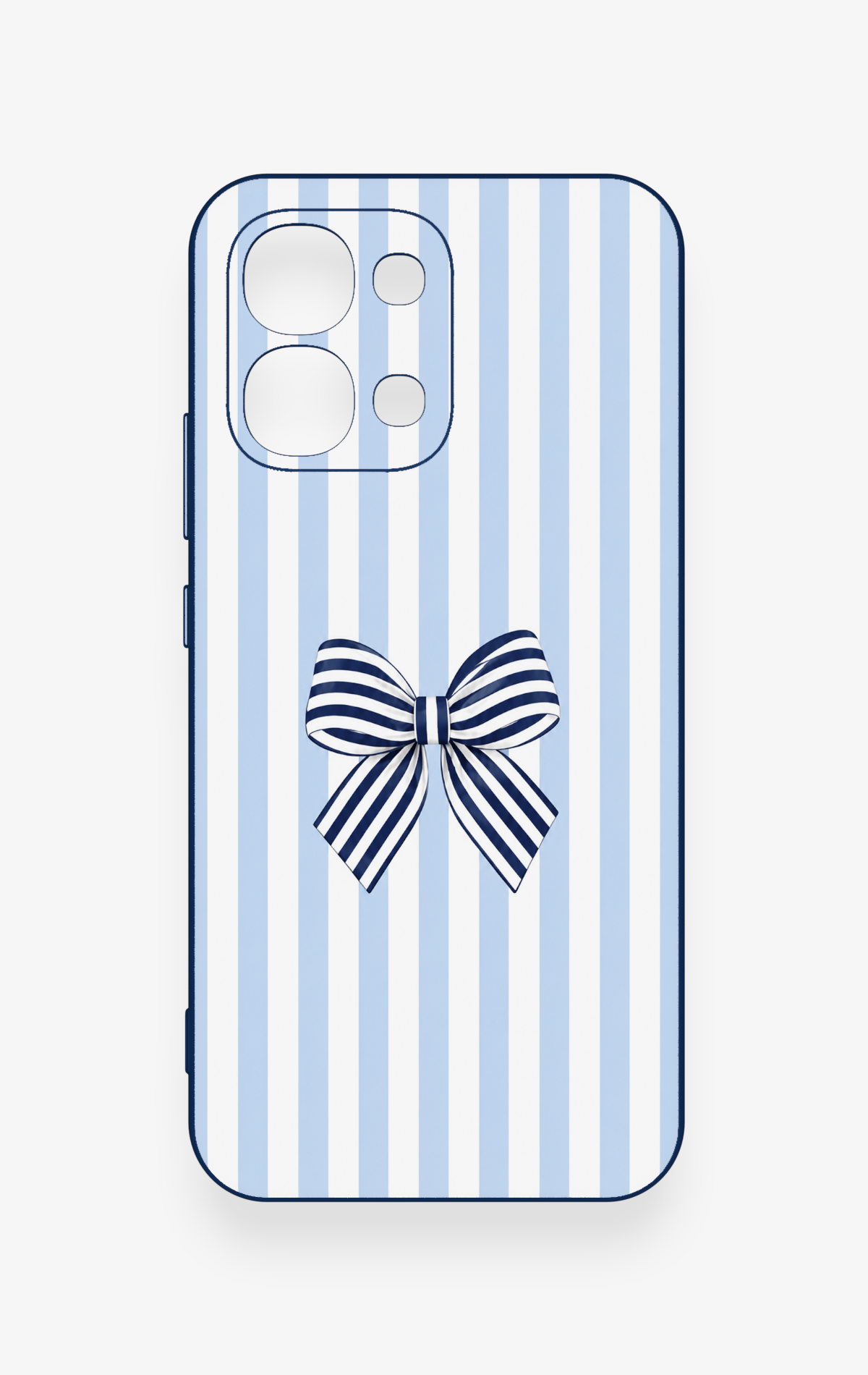 Oppo A6 Pro Uyumlu Mavi Beyaz Kurdele Desenli Silikon Kılıf