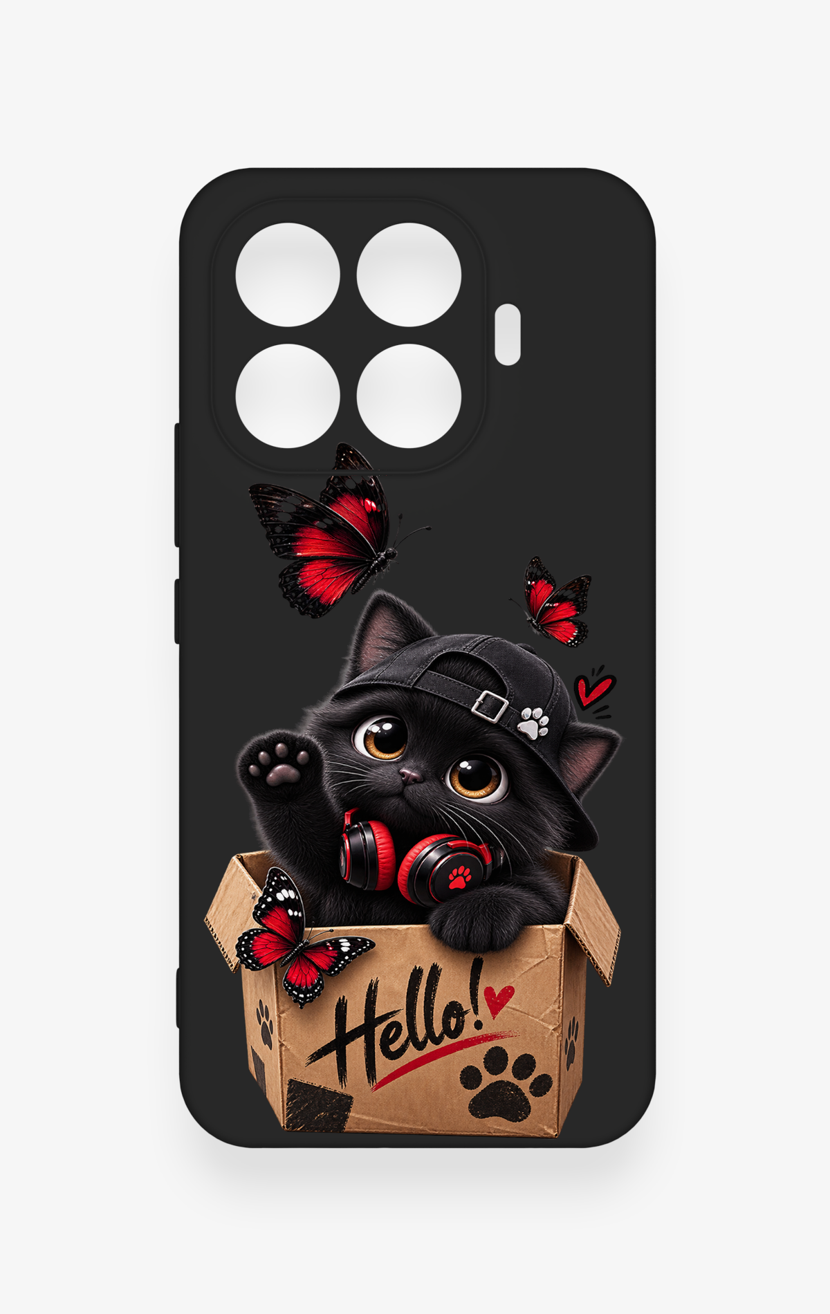 Mi 17T Pro 5G Uyumlu Hello Cat Desenli Silikon Kılıf