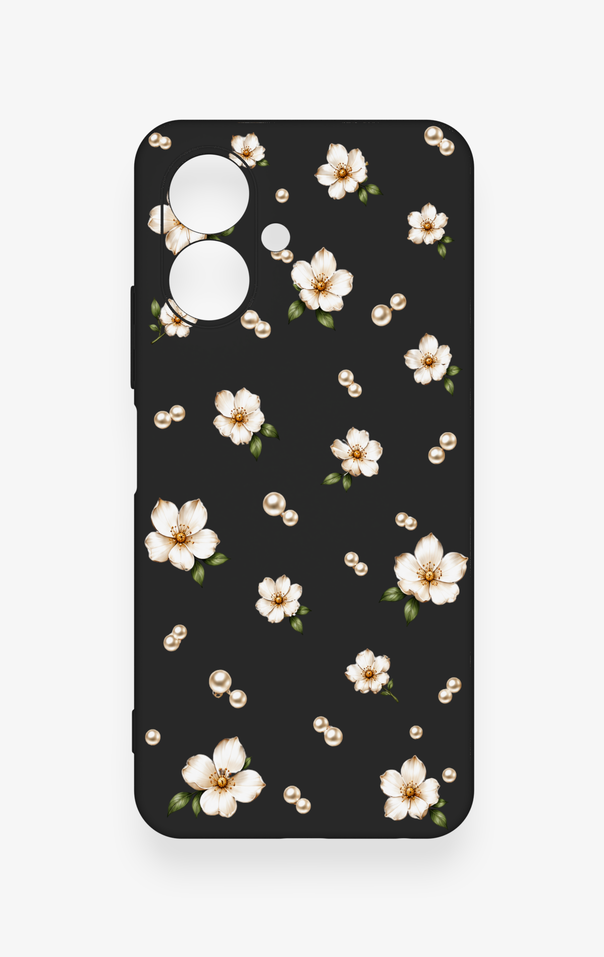 Tecno Spark Go 2 Uyumlu İnci Papatya Desenli Silikon Kılıf