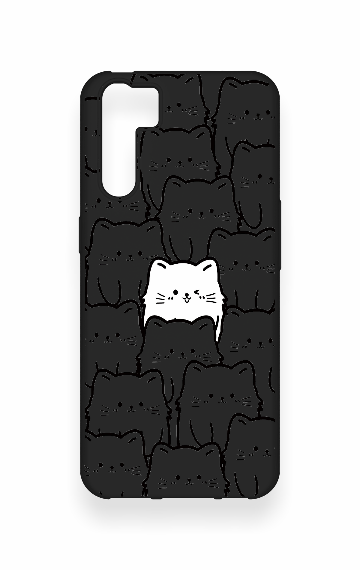 Oppo A91 Uyumlu Many Cats Desenli Silikon Kılıf