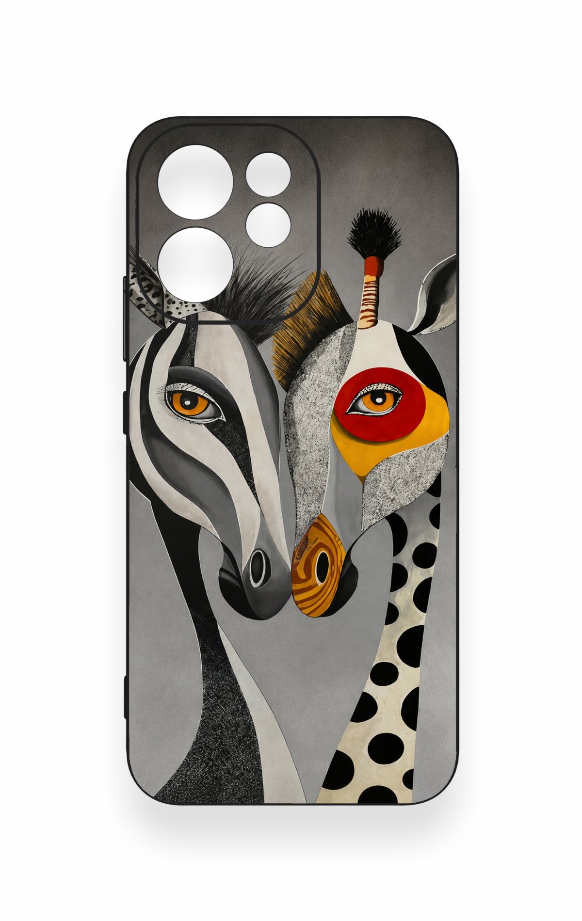 Oppo Reno 15F Uyumlu Zebra ve Zürafa Desenli Silikon Kılıf