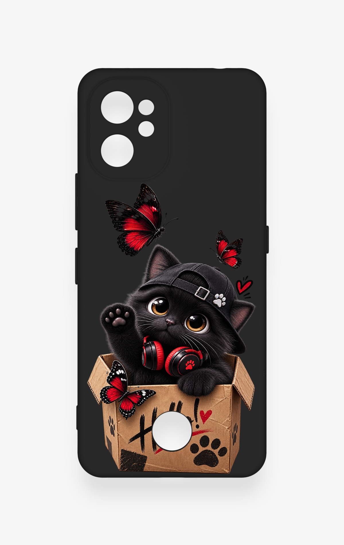 Reeder S19 Max Pro Uyumlu Hello Cat Desenli Silikon Kılıf