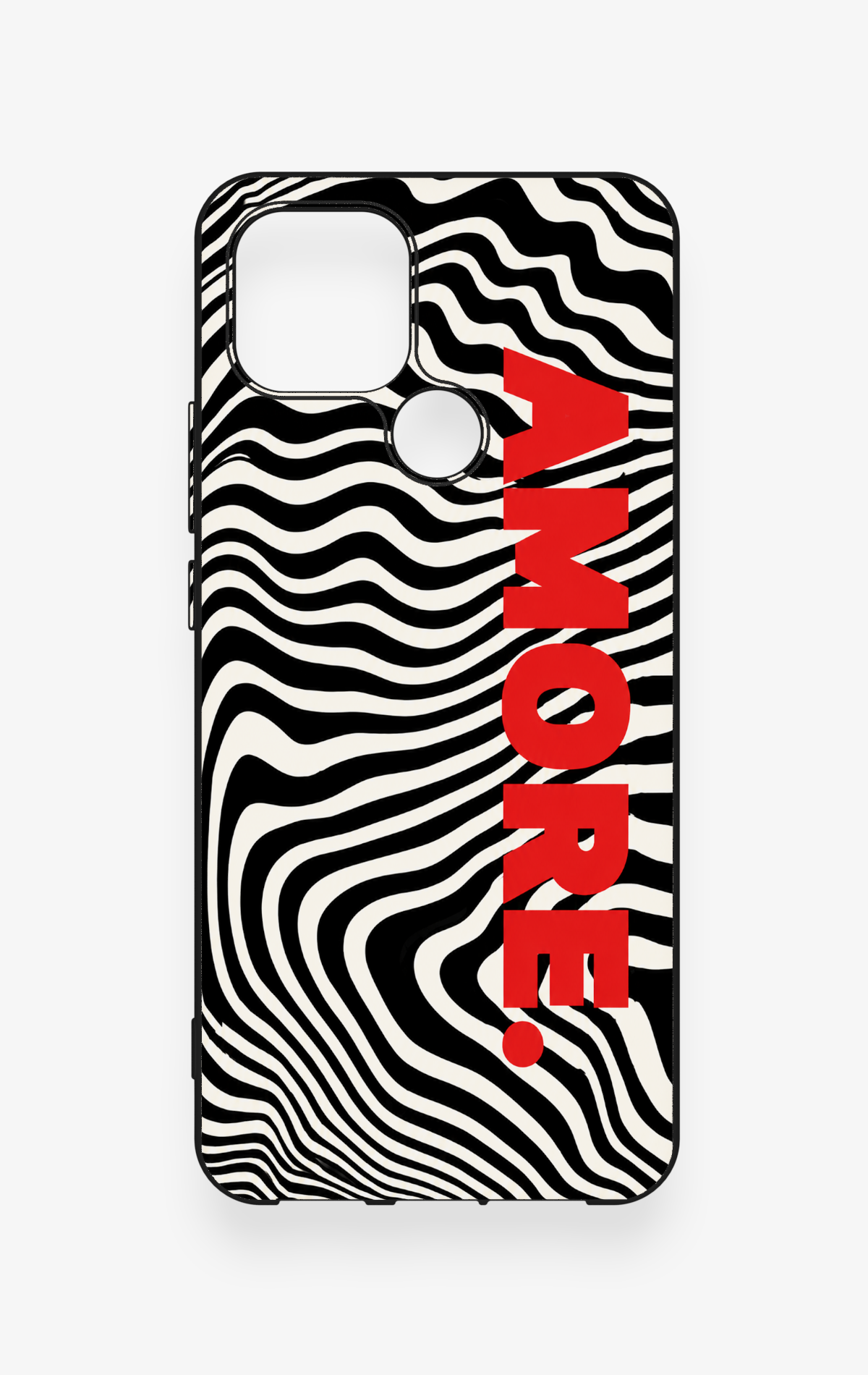 Oppo A15 Uyumlu Zebra Amore Desenli Silikon Kılıf