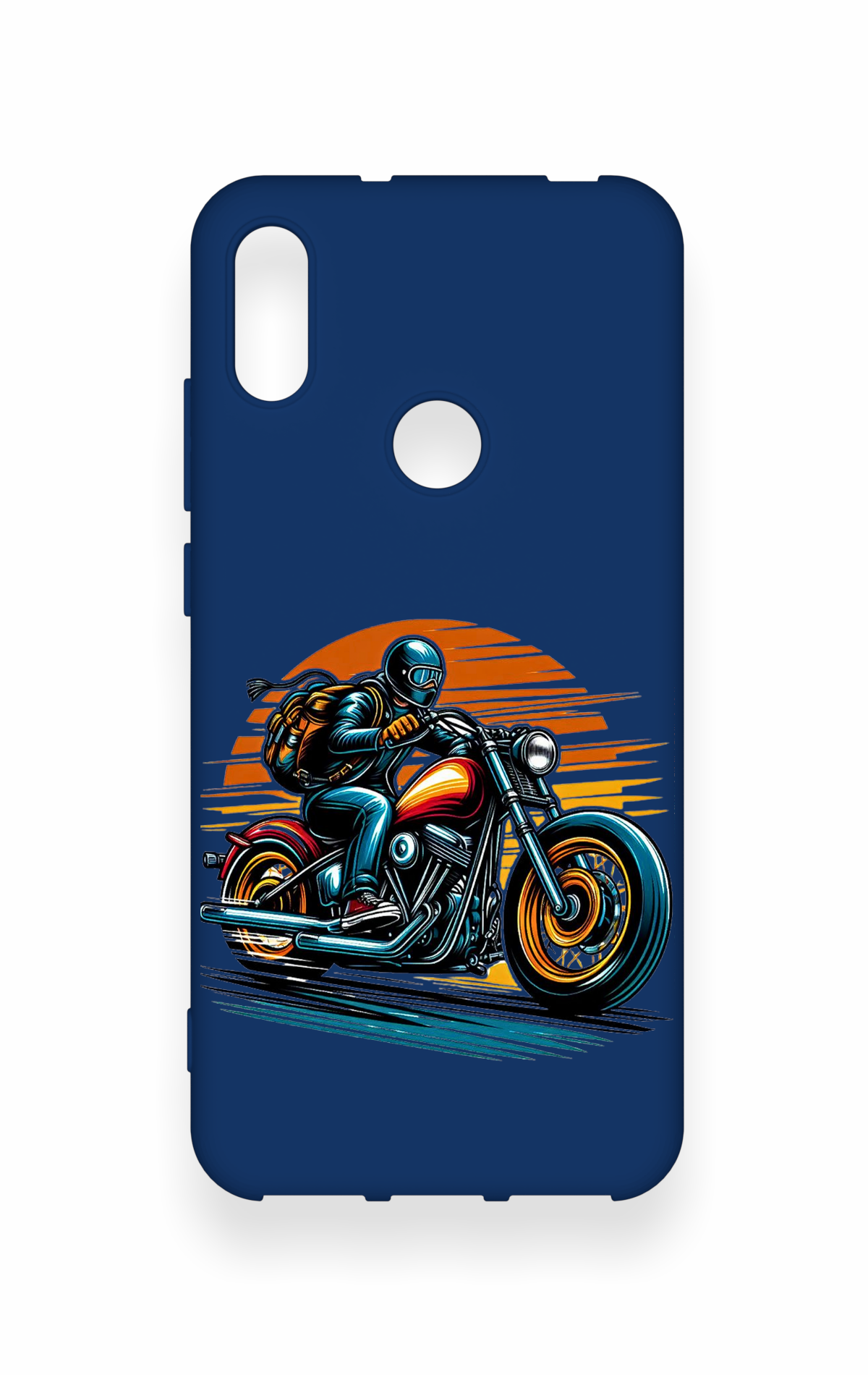 Huawei Y6 2019 Uyumlu Moto Rider Desenli Silikon Kılıf