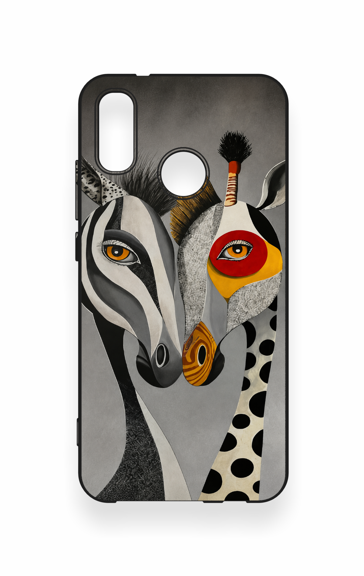 Huawei P20 Lite Uyumlu Zebra ve Zürafa Desenli Silikon Kılıf